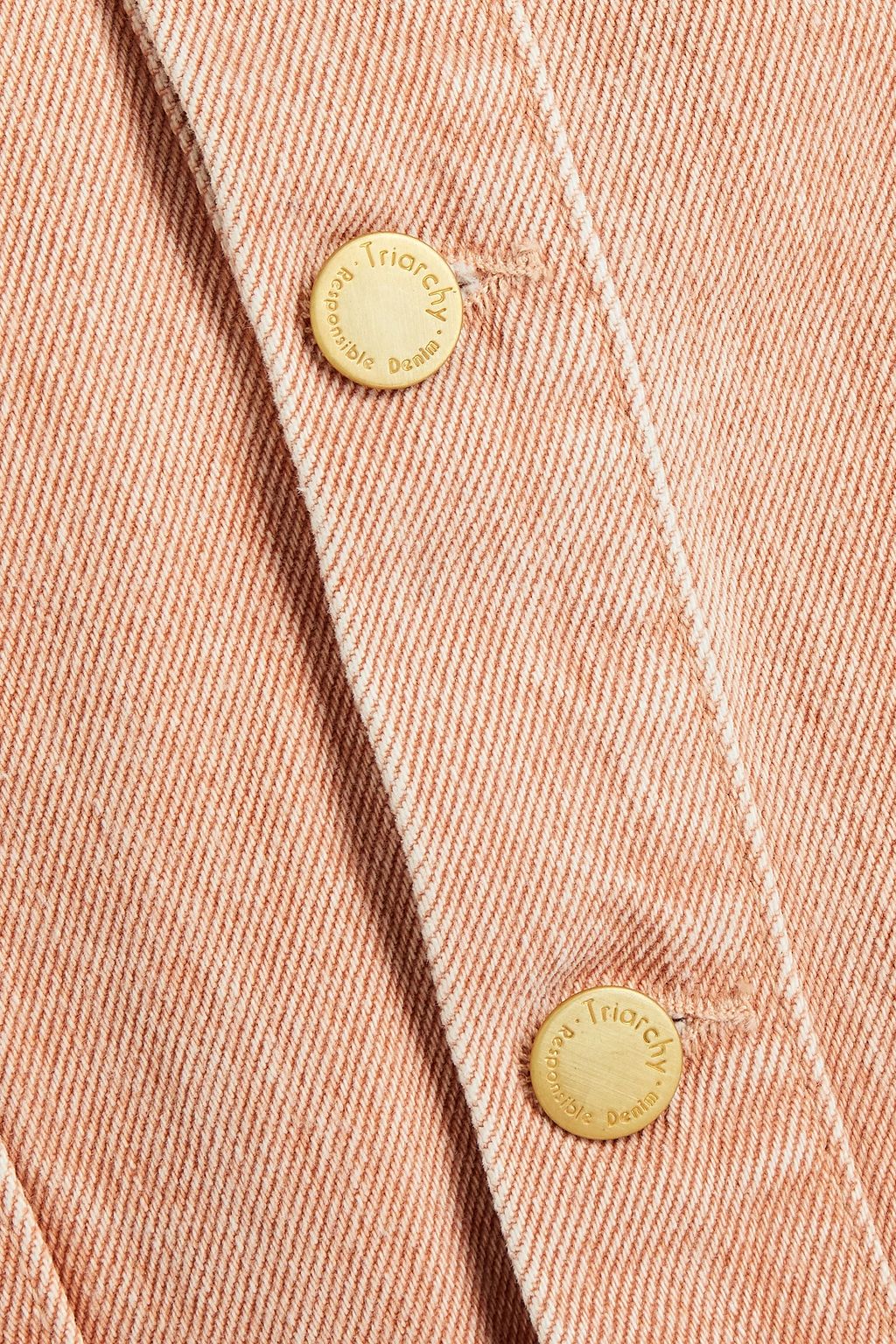 TRIARCHY Cropped two-tone denim jacket