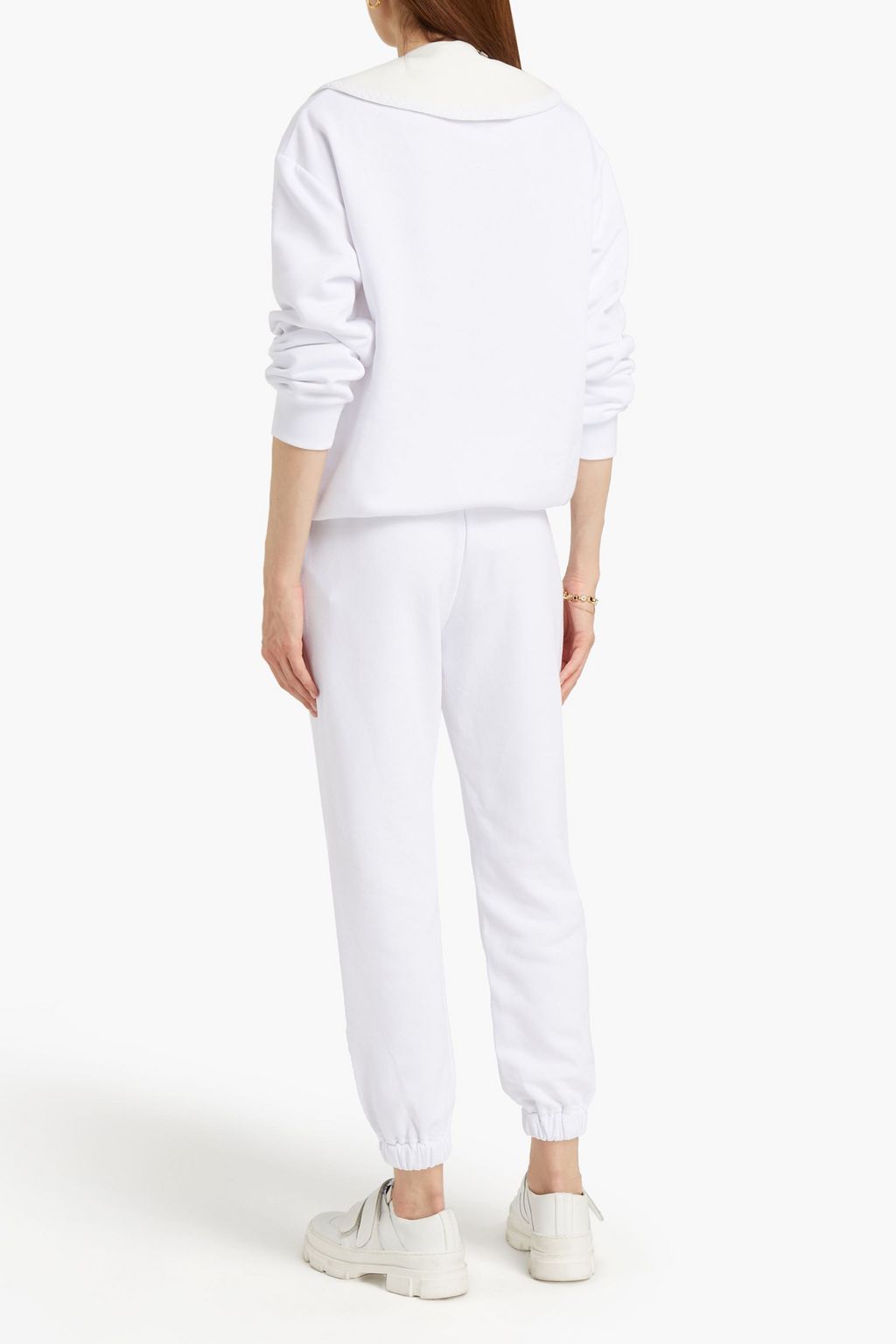 SLEEPER Cotton-blend fleece sweatshirt and track pants set