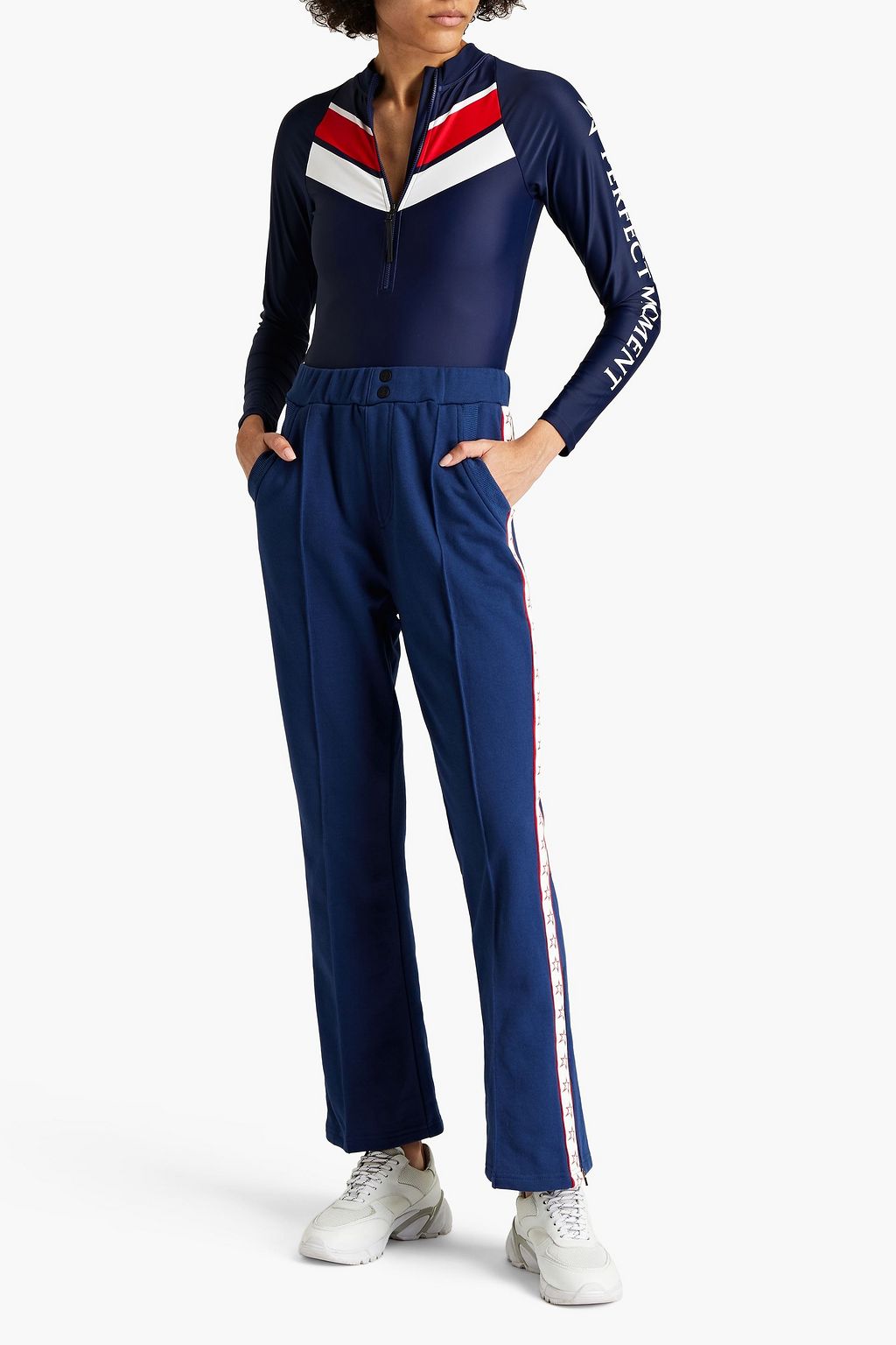 PERFECT MOMENT French cotton-blend terry track pants