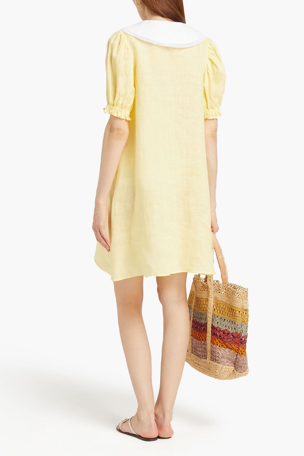 SLEEPER Linen mini shirt dress