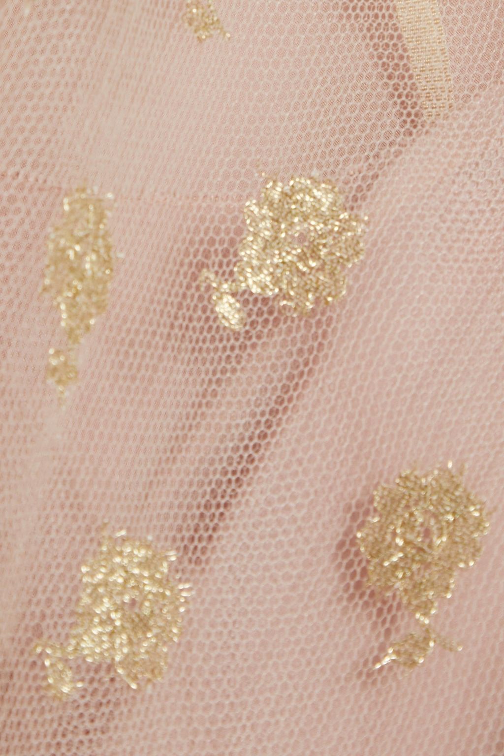 VALENTINO GARAVANI Pintucked metallic fil coupé tulle blouse