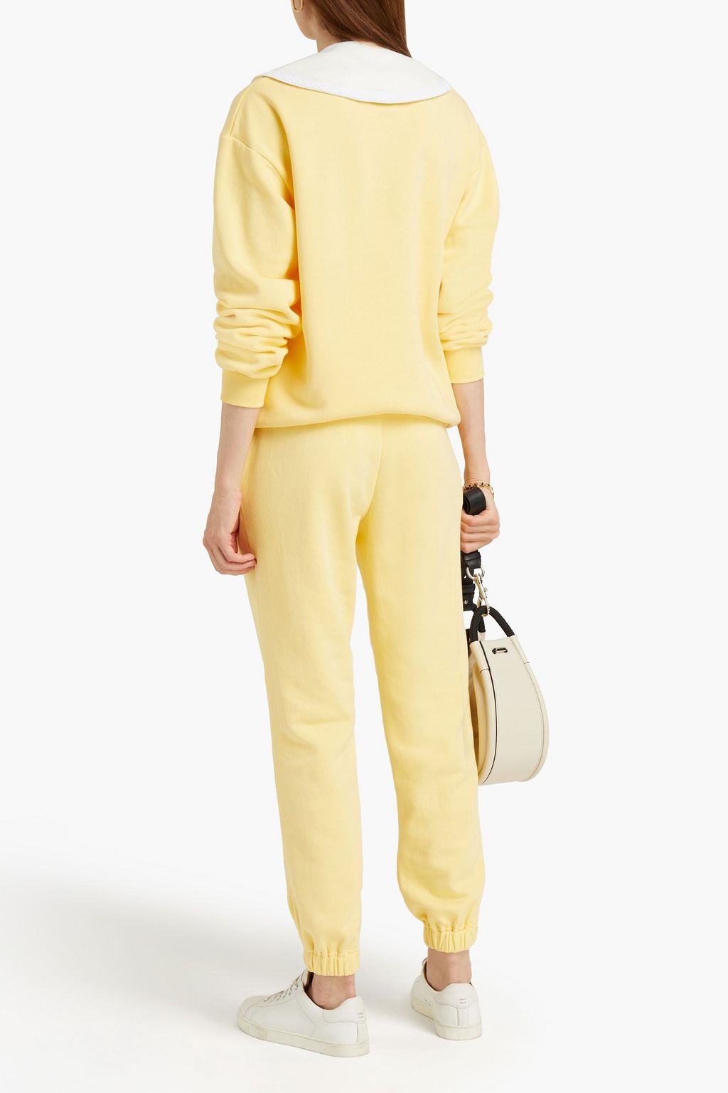 SLEEPER Cotton-blend fleece sweatshirt and track pants set