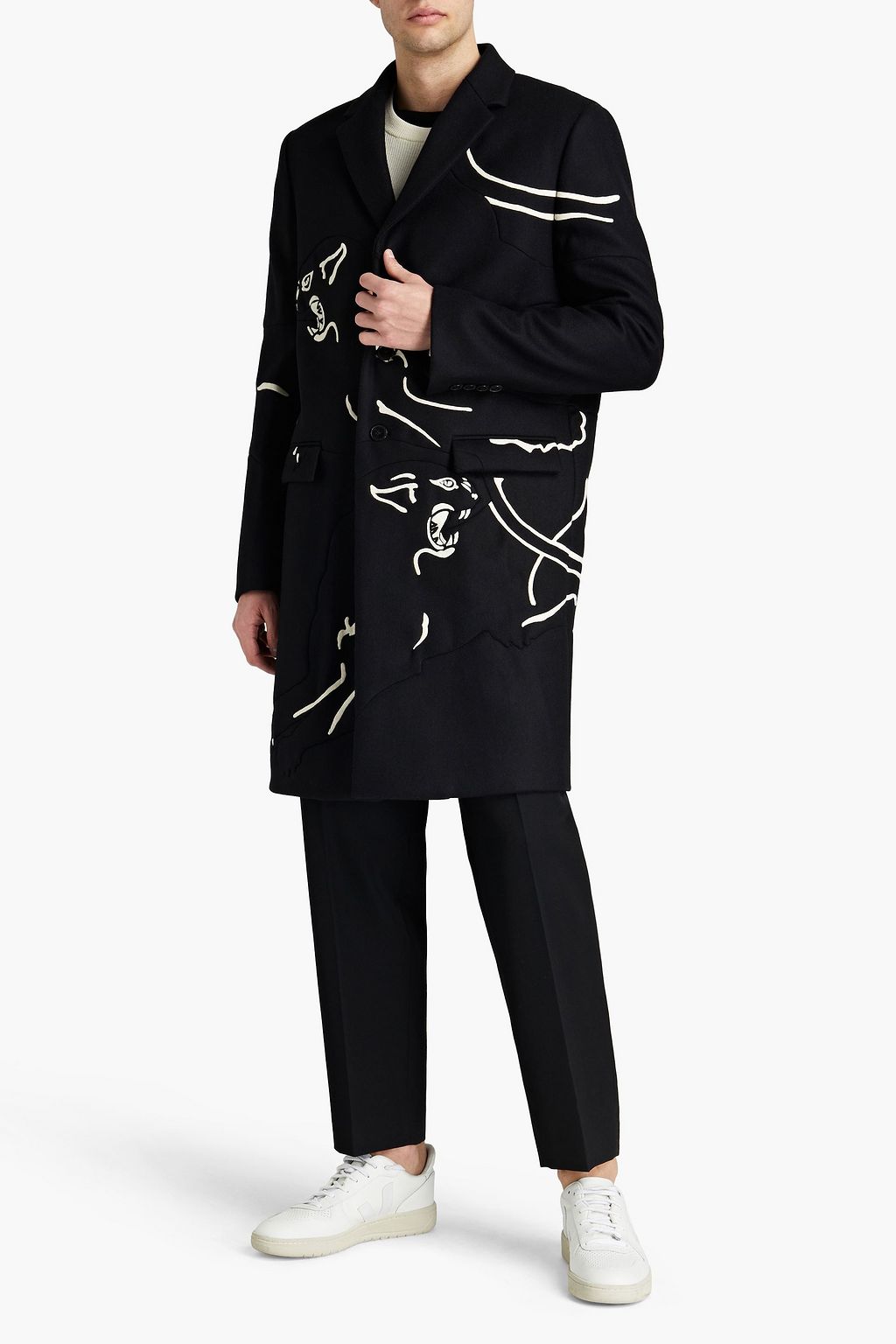 VALENTINO GARAVANI Embroidered wool-felt coat