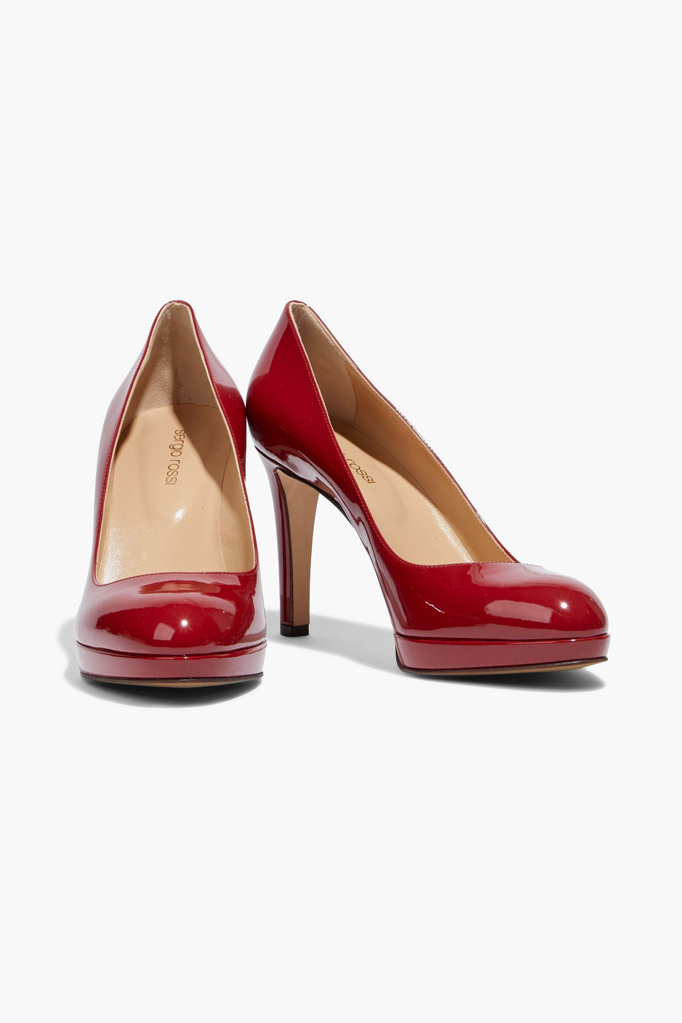 Sergio Rossi Madison Patent-leather Platform Pumps In Red