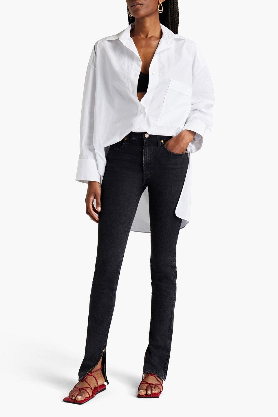 Khaite Mid-rise Skinny Jeans In Black