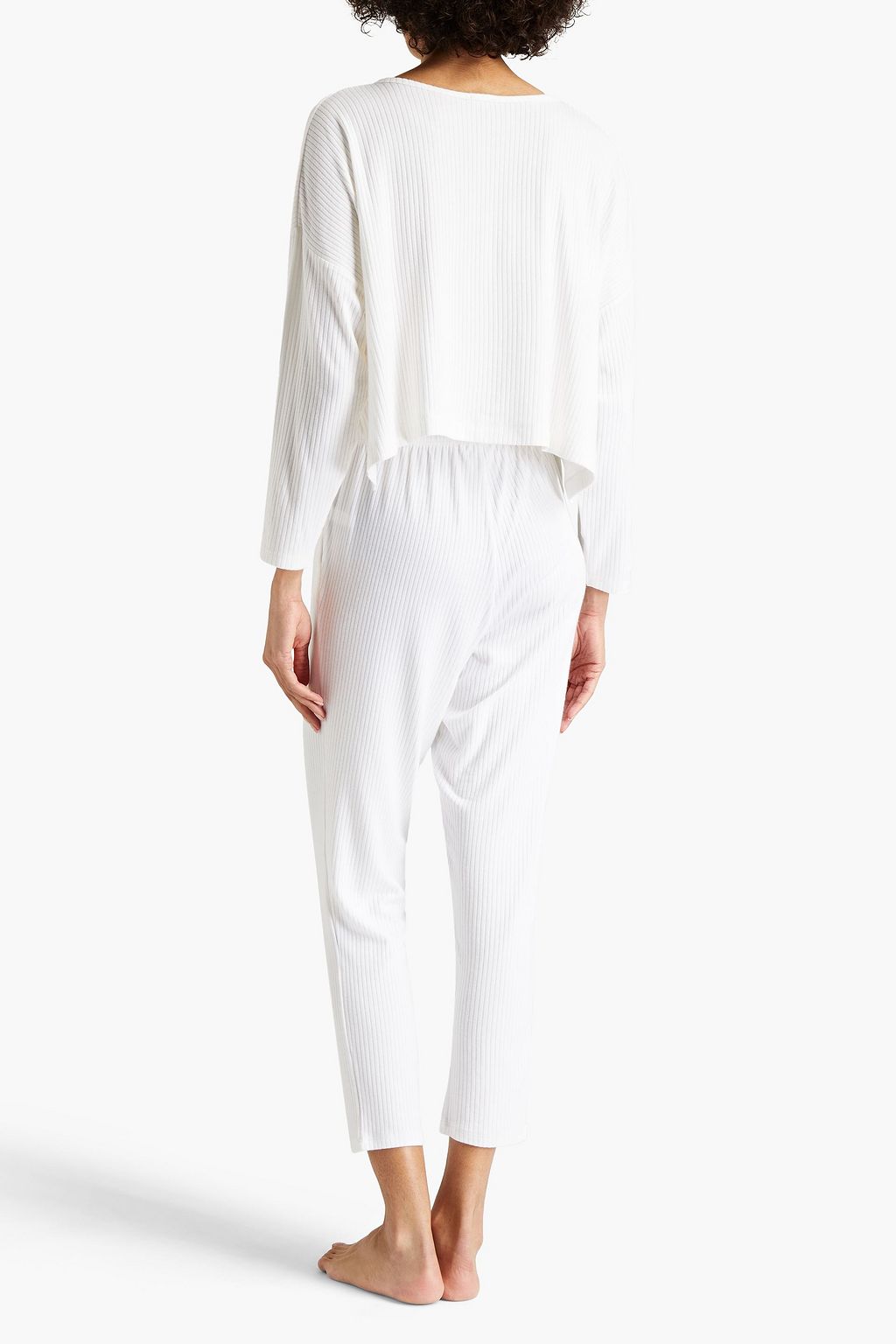 COSABELLA Cropped ribbed modal-blend jersey pajama top