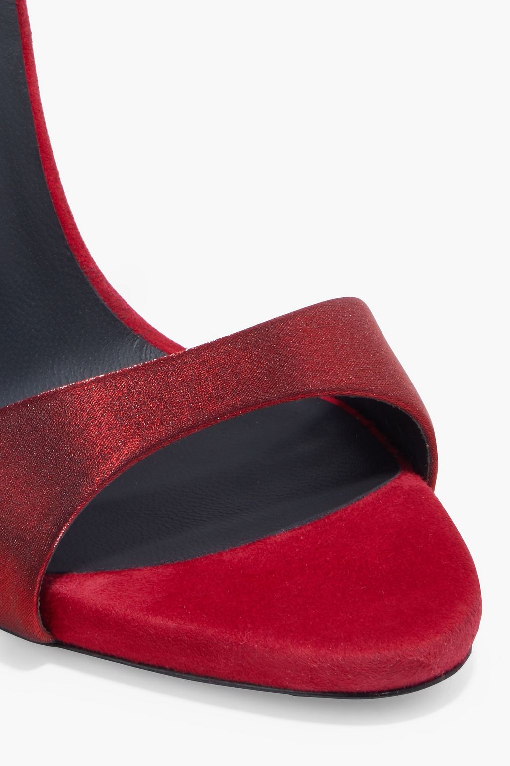 GIUSEPPE ZANOTTI Lamé-trimmed suede sandals