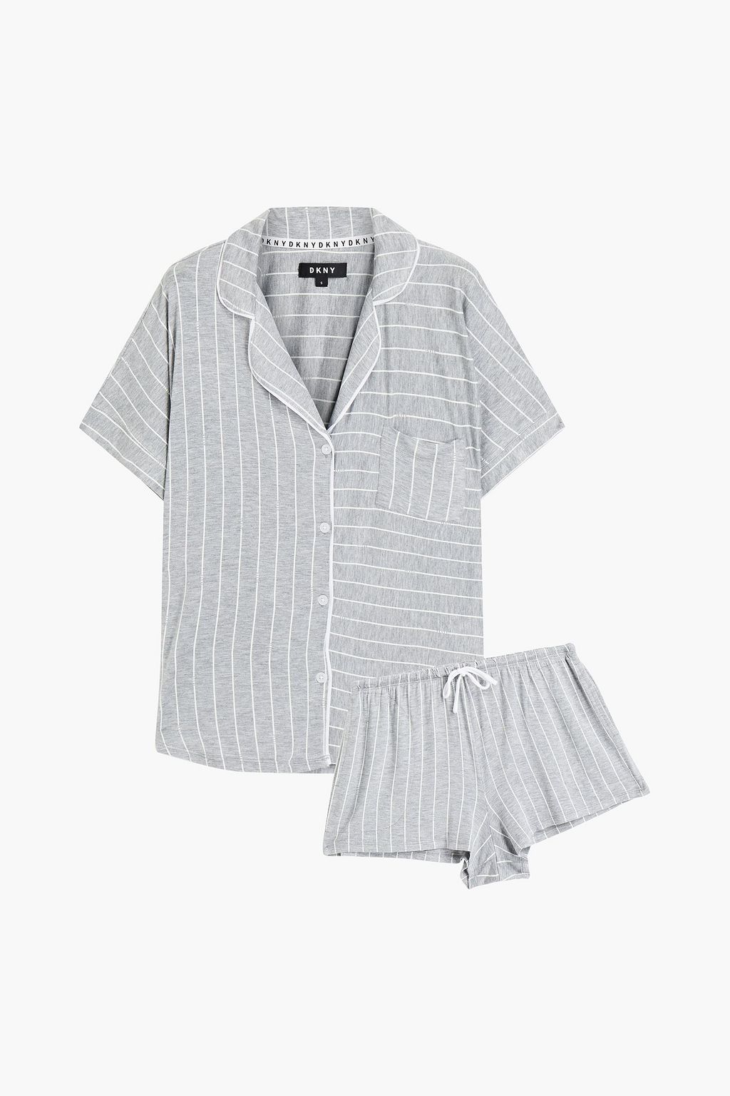 Gray Pinstriped stretch-jersey pajama set | DKNY | THE OUTNET