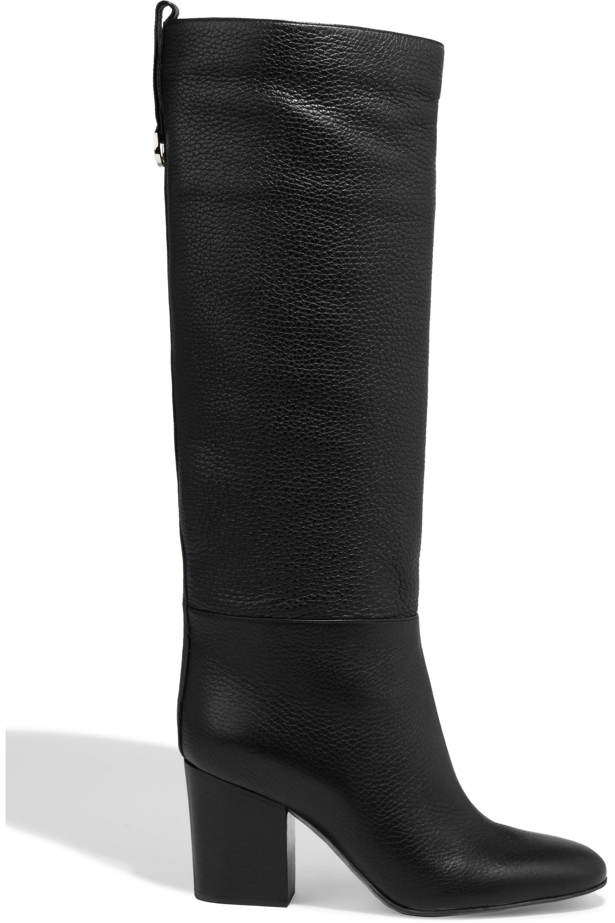 SERGIO ROSSI - Pebbled-leather knee boots | Plush