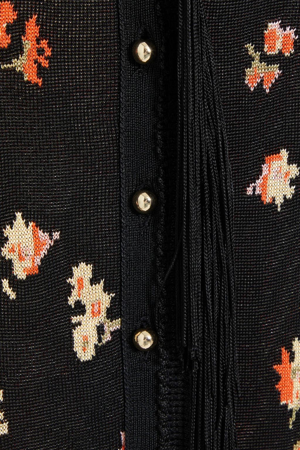 RABANNE Fringed jacquard-knit cardigan