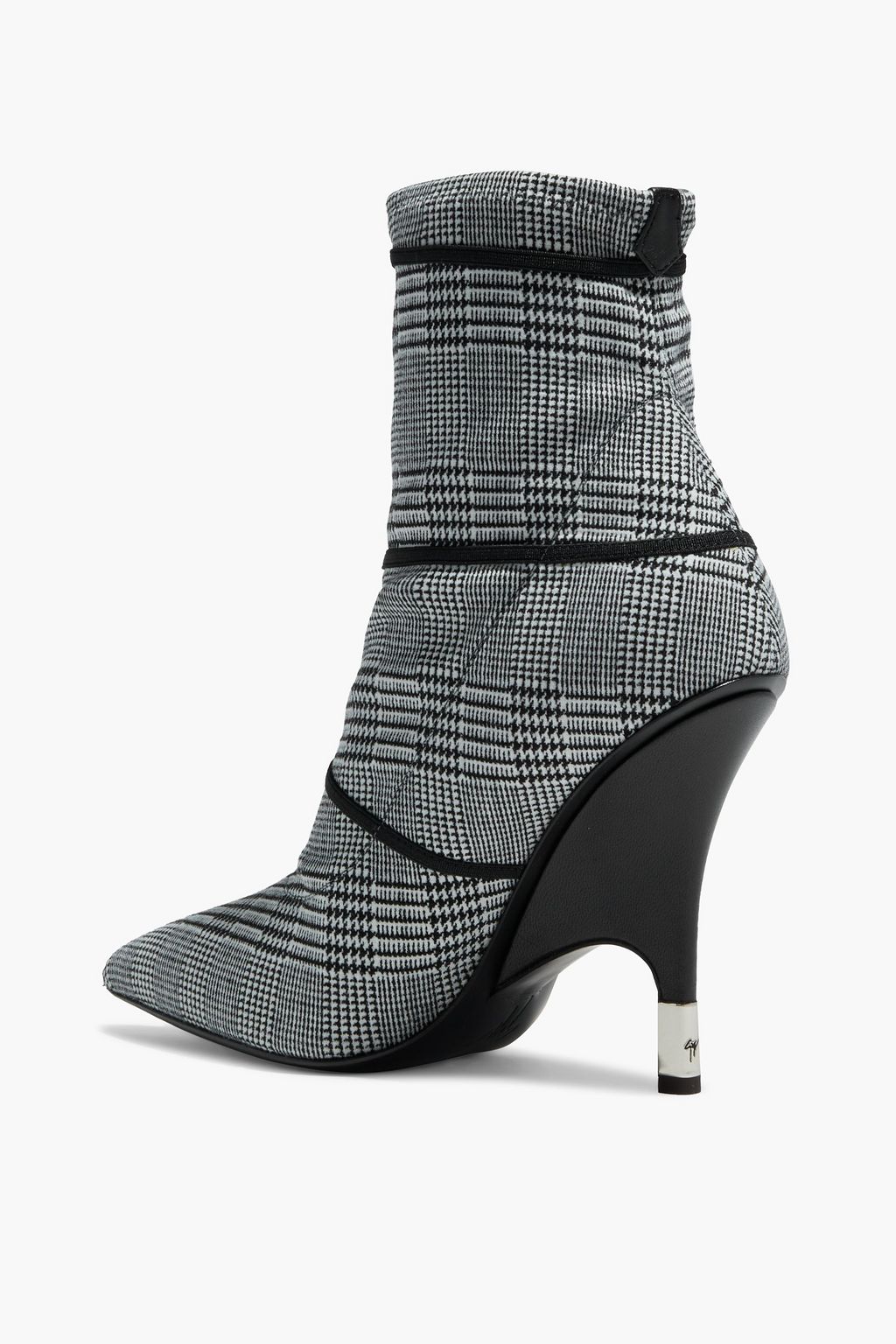 GIUSEPPE ZANOTTI Houndstooth stretch-knit sock boots