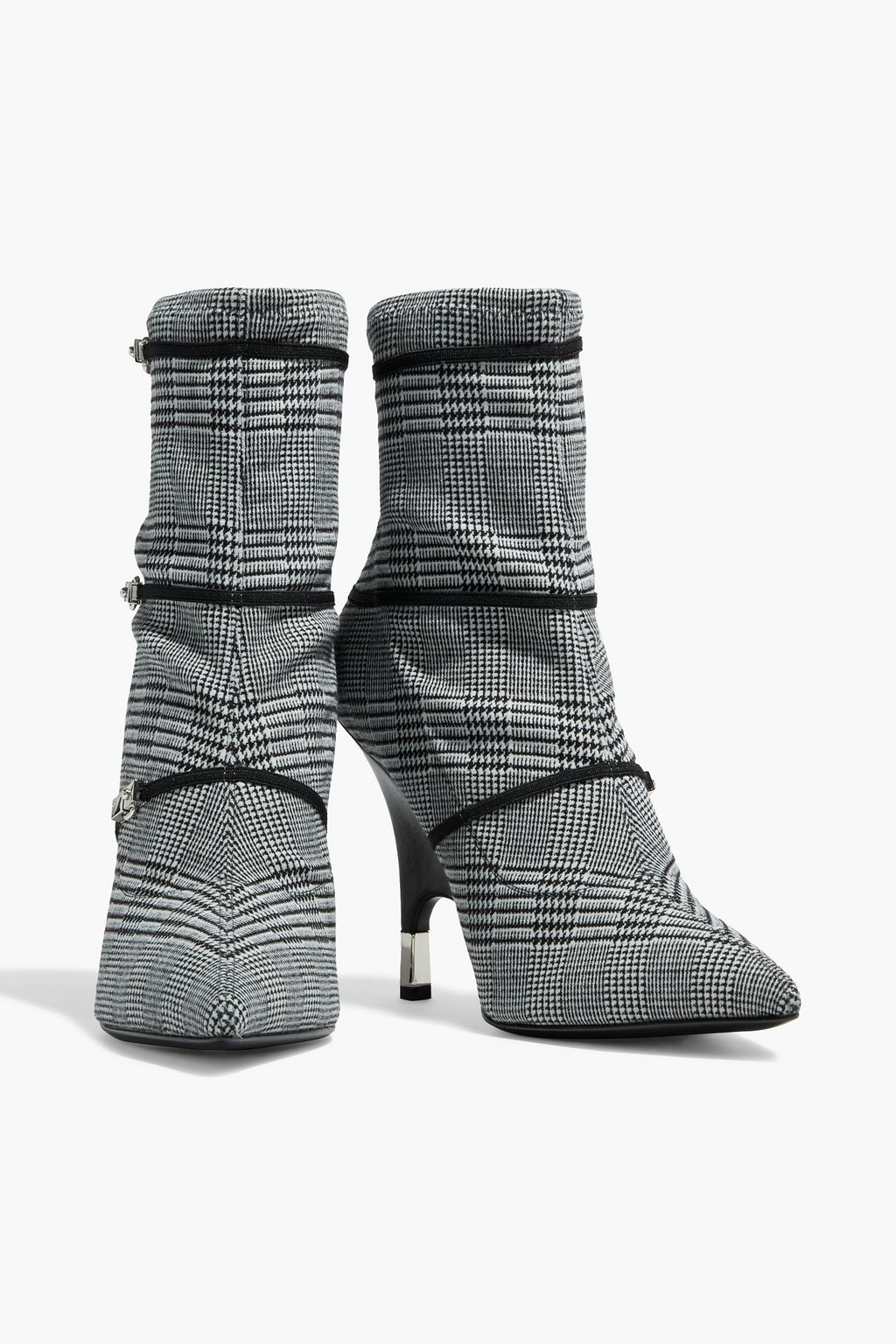 GIUSEPPE ZANOTTI Houndstooth stretch-knit sock boots