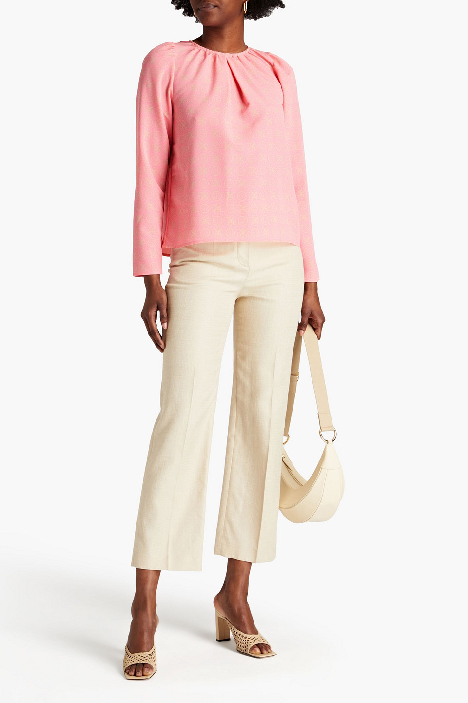 Rodebjer Madou Gathered Printed Crepe Blouse