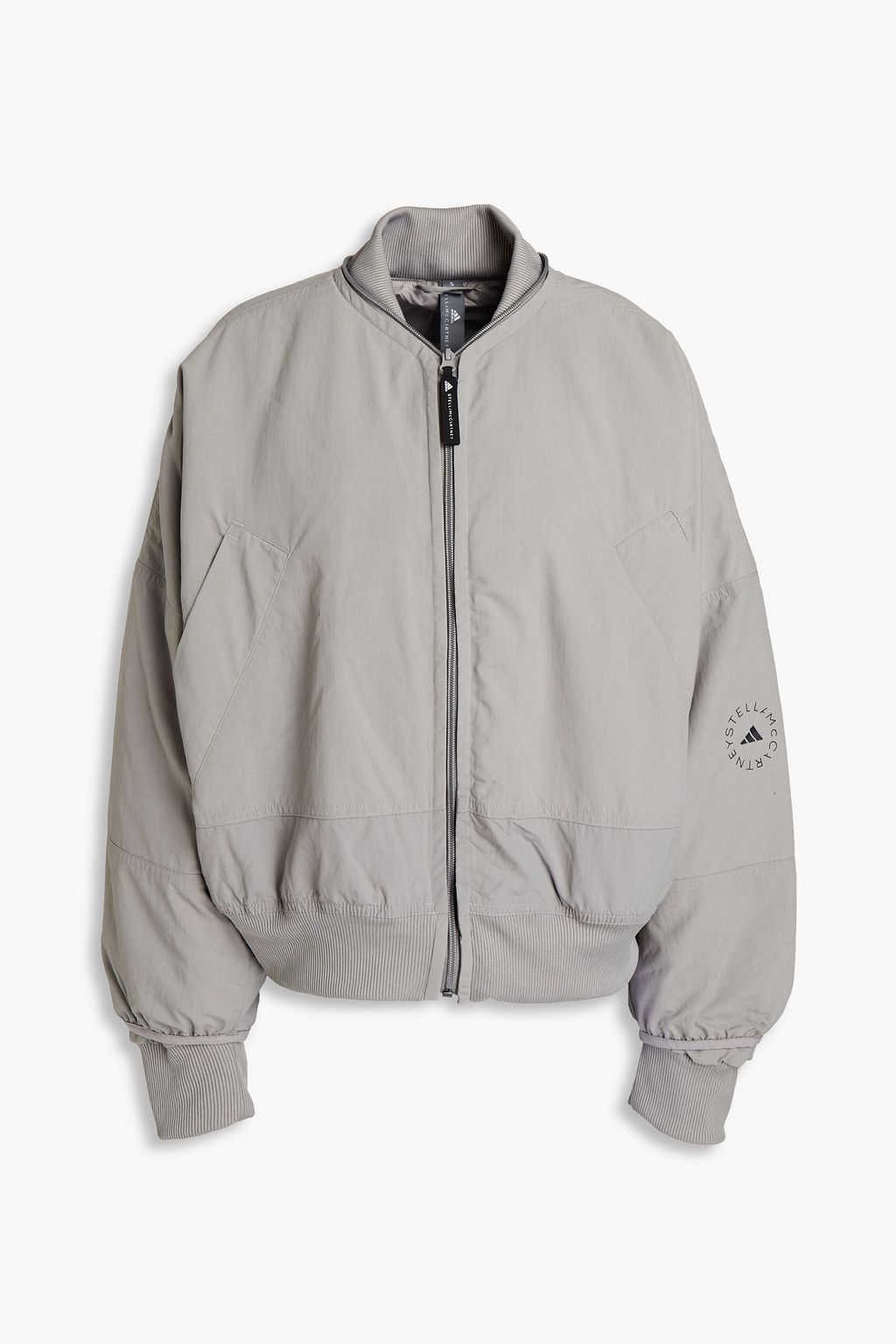 Gray Logo-print shell bomber jacket 