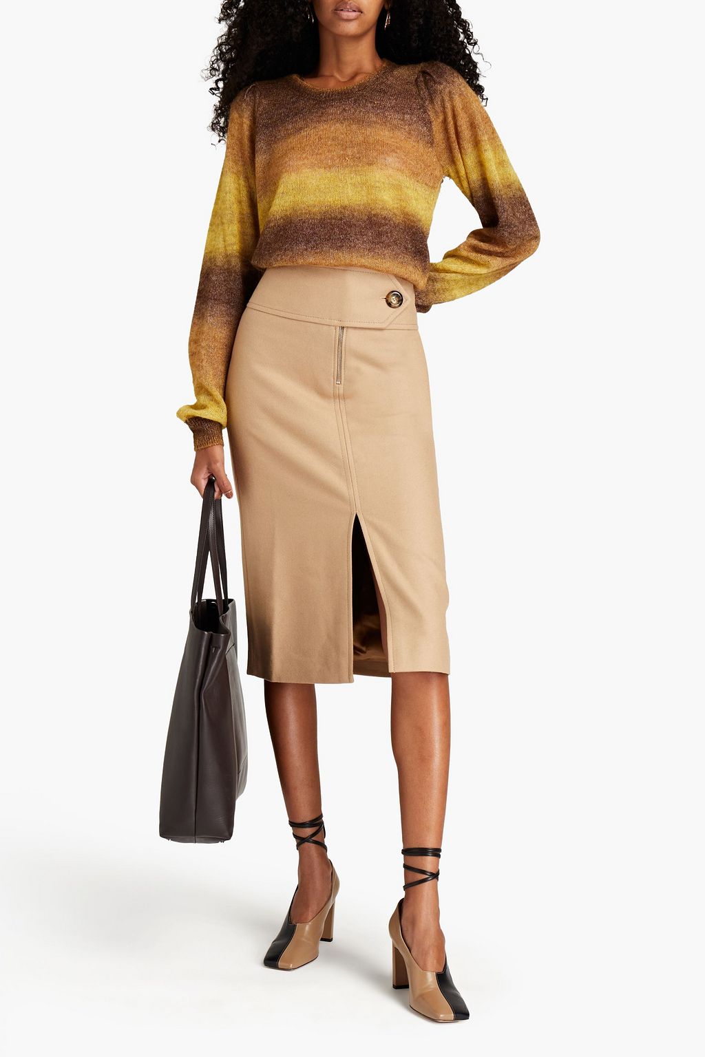 RODEBJER Maya wool-blend felt skirt
