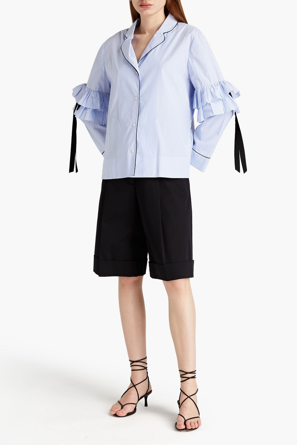 Sachin & Babi Bessie Ruffled Striped Poplin Shirt