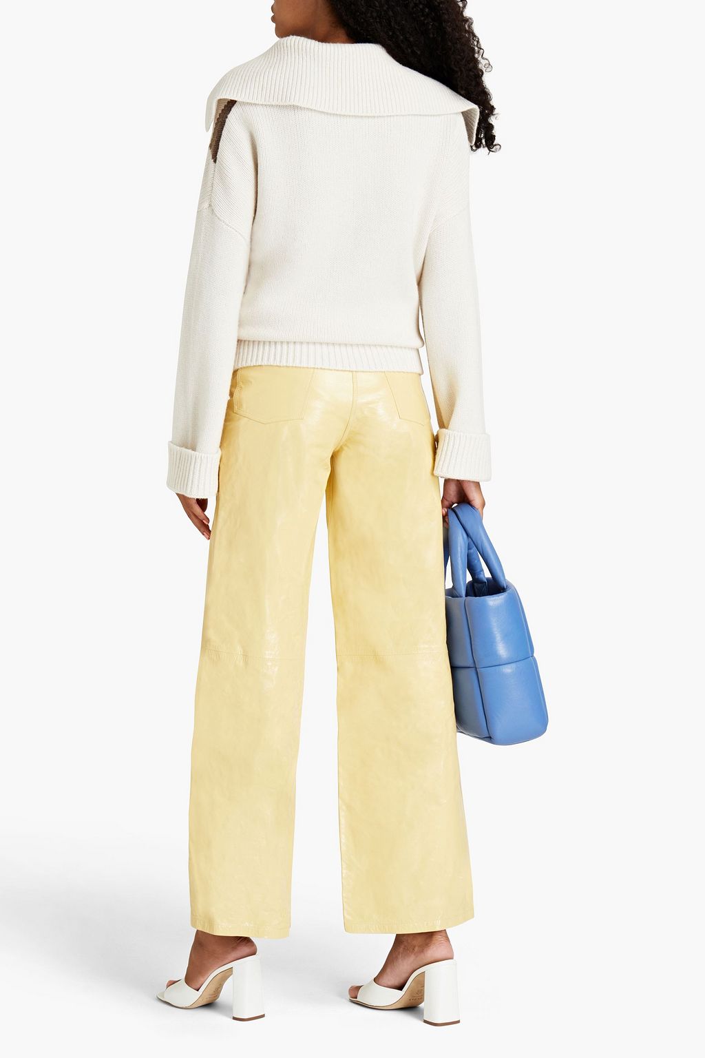 REMAIN BIRGER CHRISTENSEN Ariane crinkled patent-leather wide-leg pants