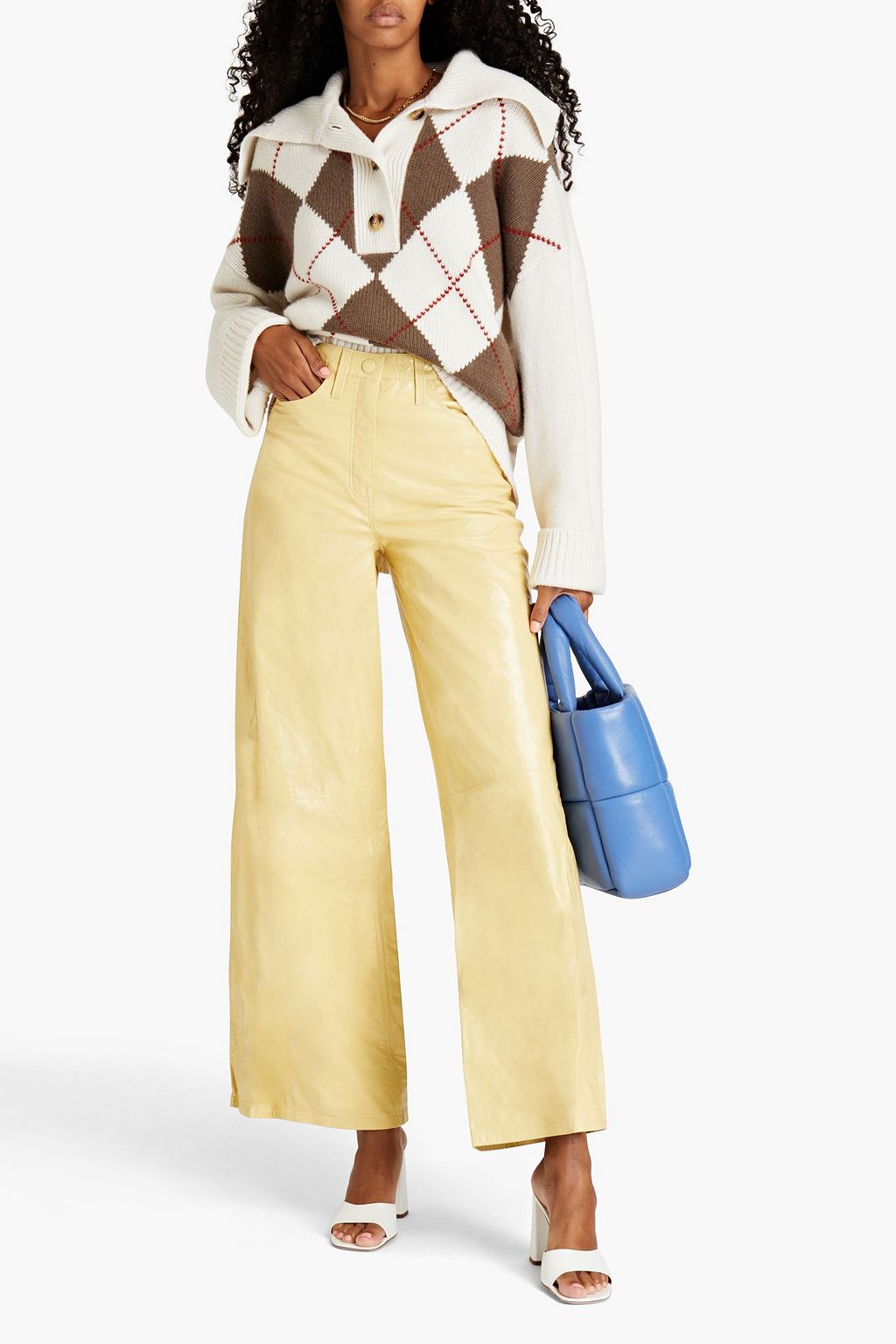REMAIN BIRGER CHRISTENSEN Ariane crinkled patent-leather wide-leg pants