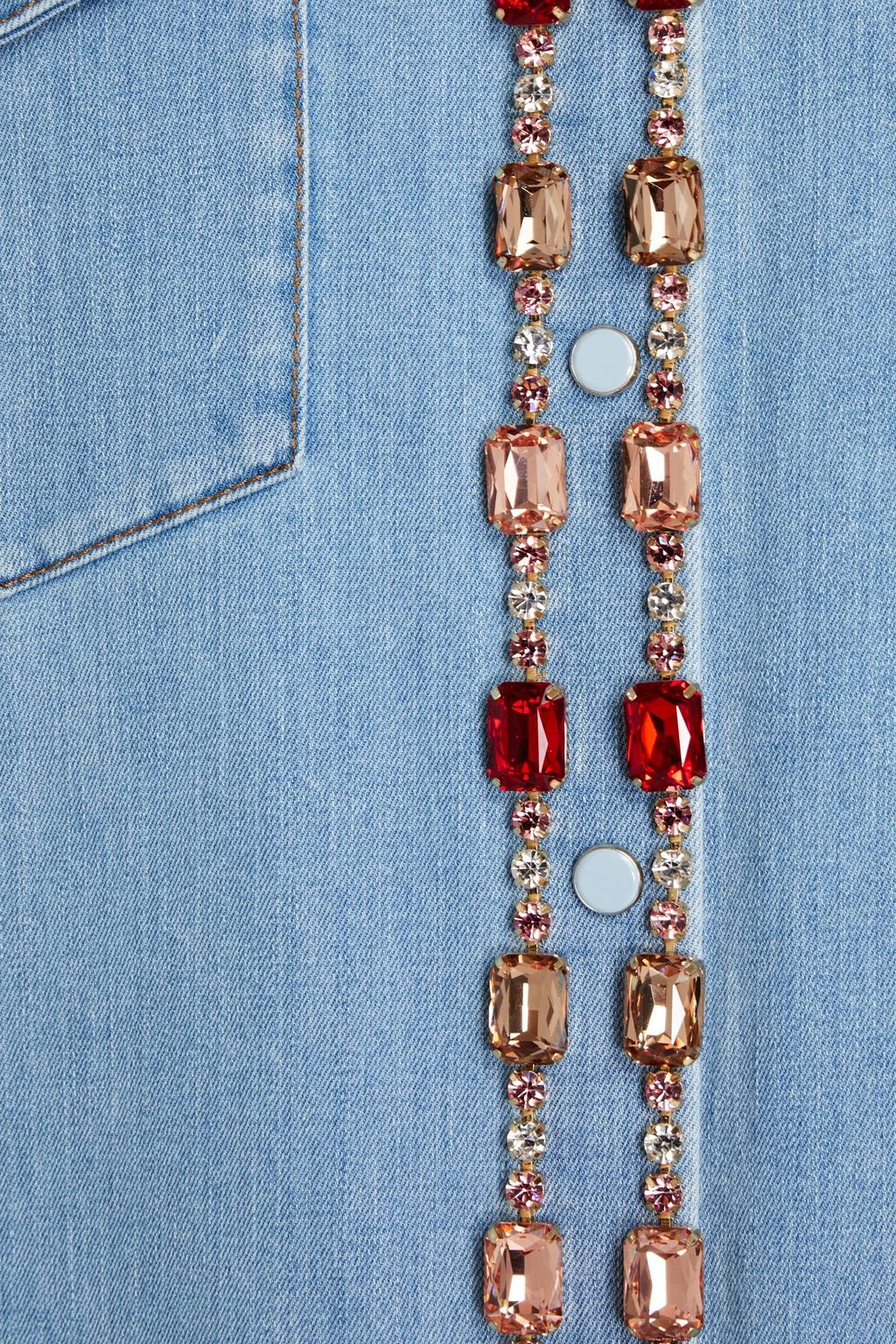 DOLCE & GABBANA Crystal-embellished denim shirt