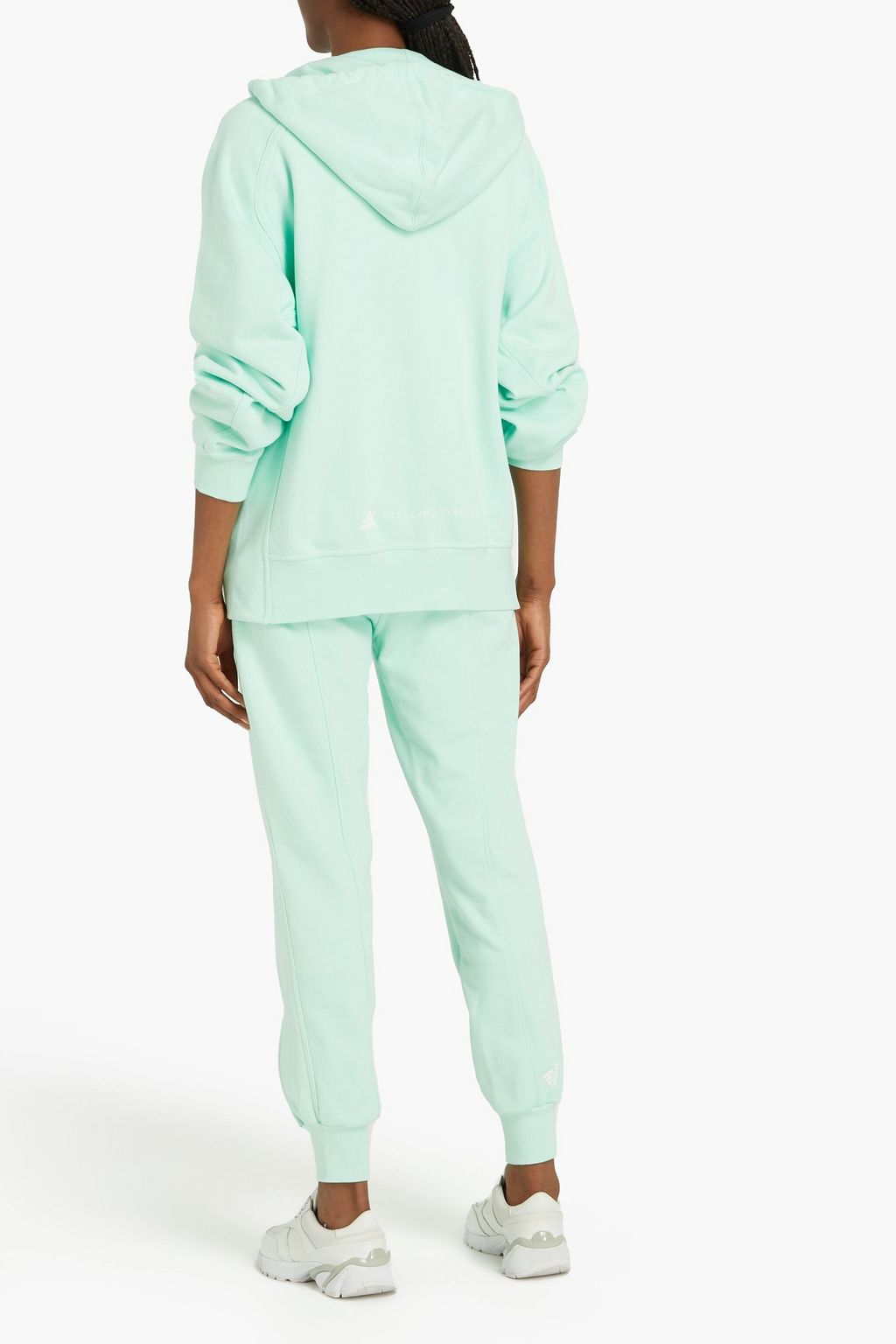 ADIDAS BY STELLA MCCARTNEY Oversized-Hoodie aus Bio-Baumwollfrottee mit Logoprint und Reißverschluss