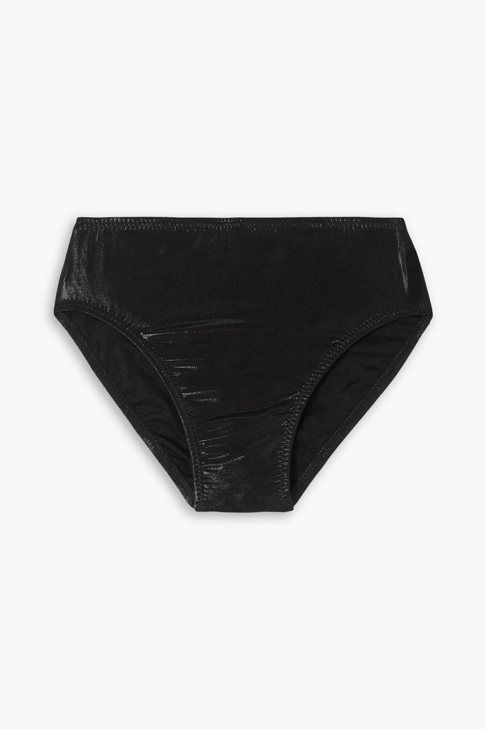 Norma Kamali Stretch-lamé Bikini Briefs In Black
