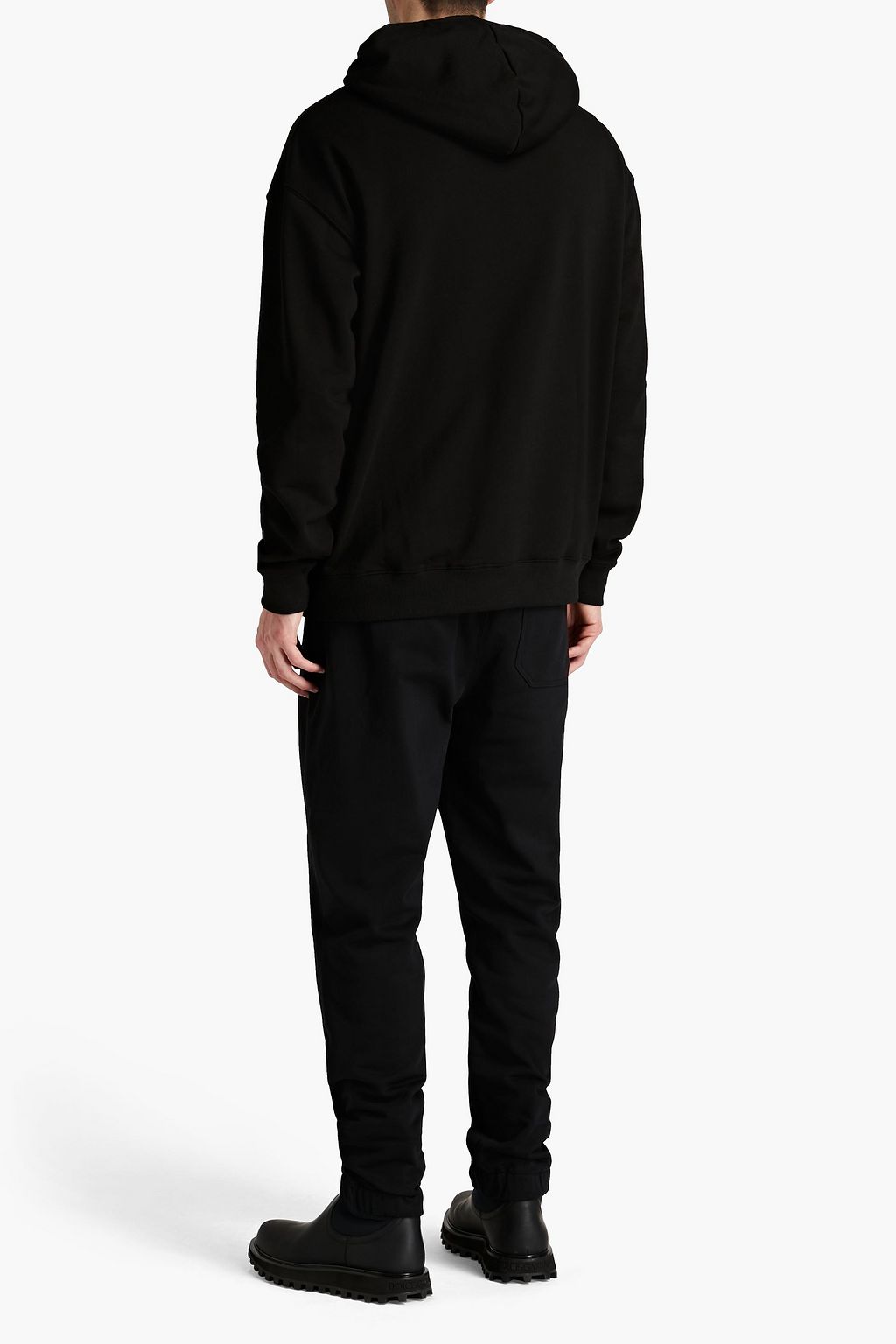 HELMUT LANG Embroidered printed French cotton-terry sweatpants