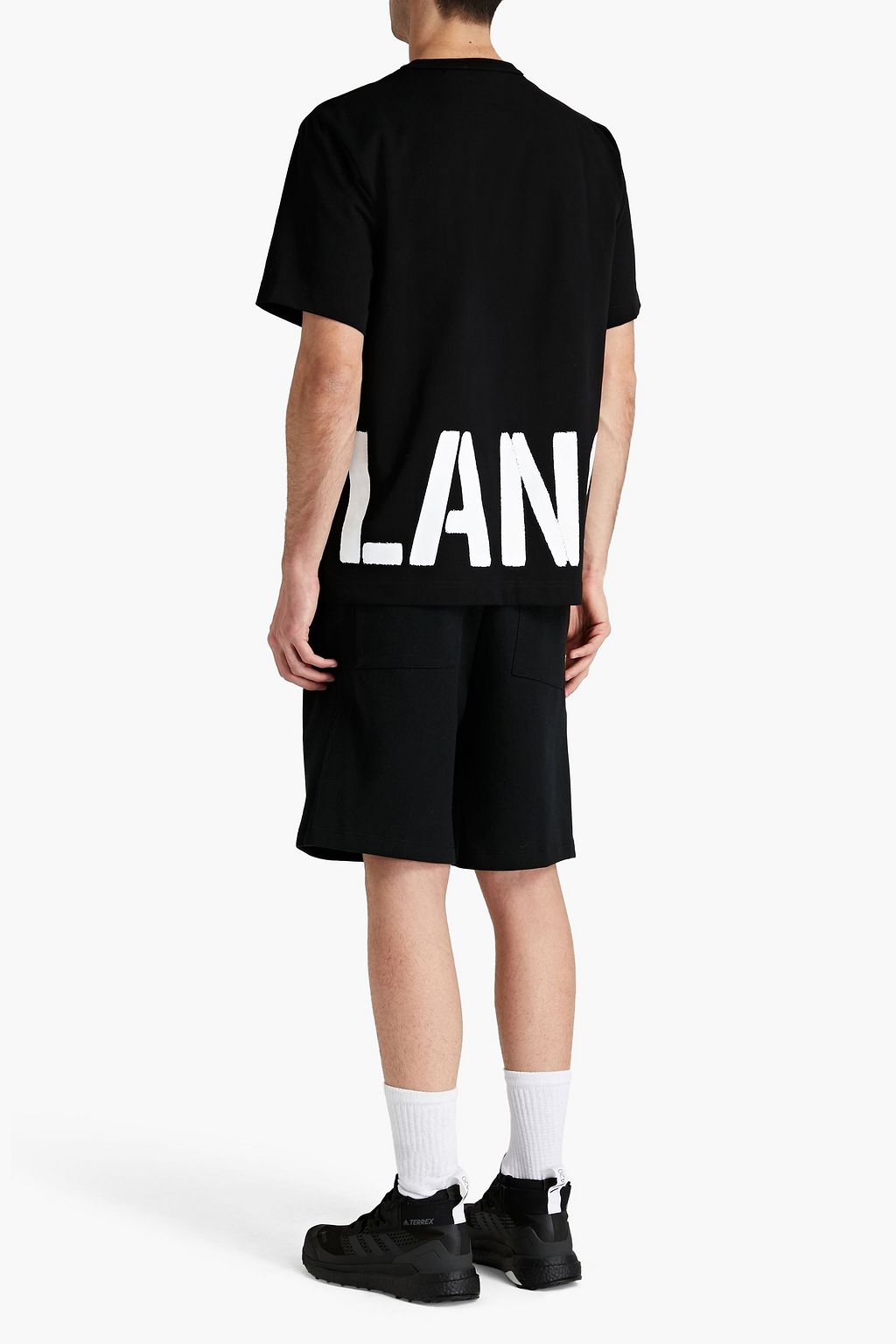 HELMUT LANG Embroidered printed cotton-jersey T-shirt