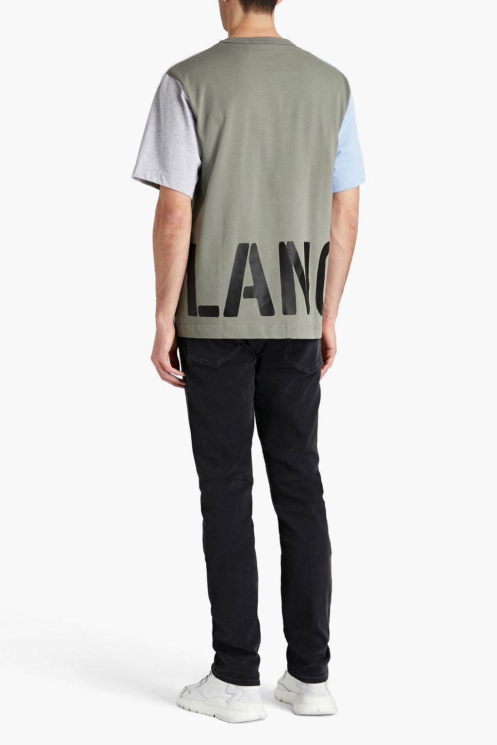 HELMUT LANG Patchwork-effect printed cotton-jersey T-shirt
