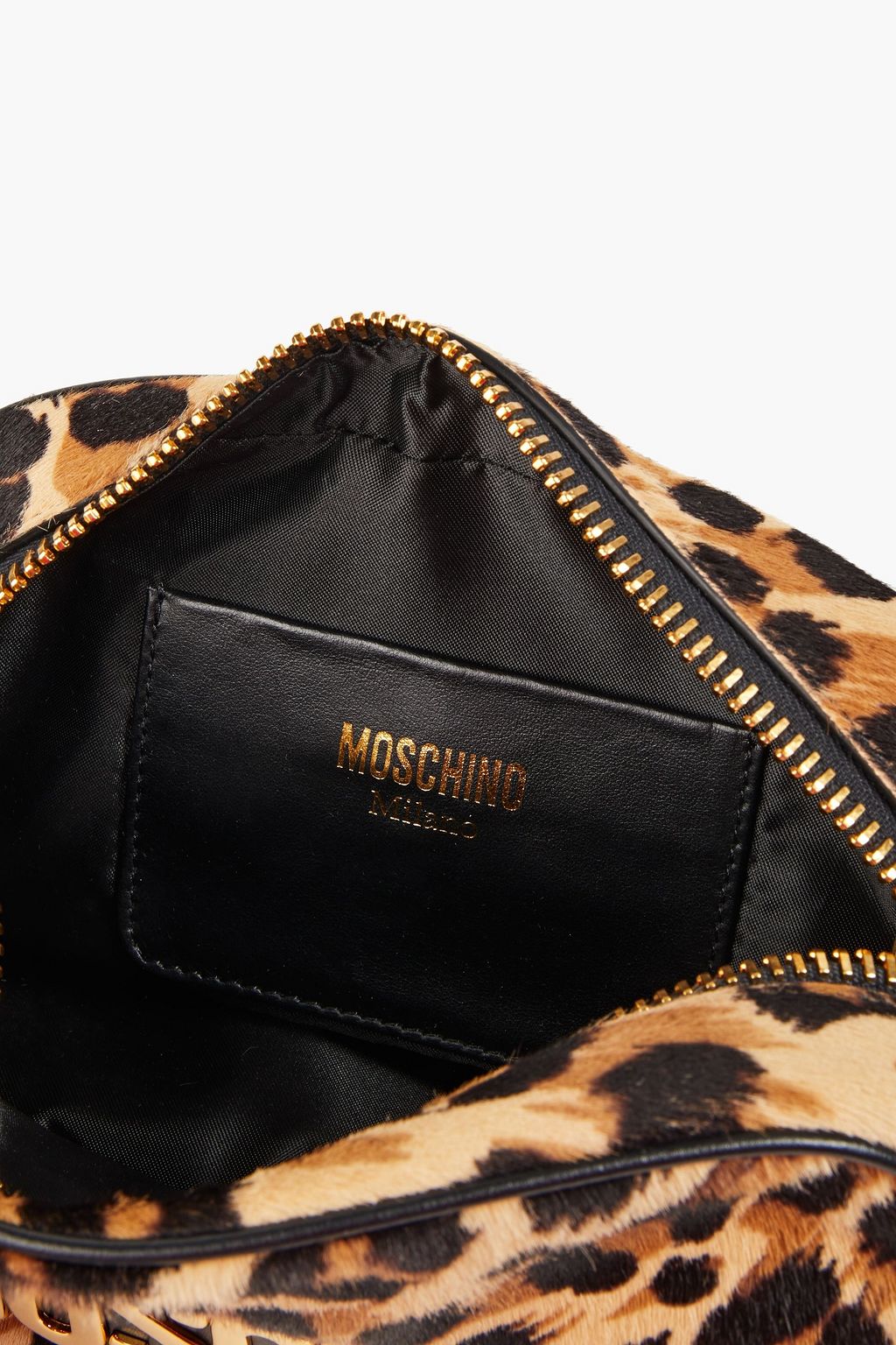 MOSCHINO Leopard-print calf hair shoulder bag