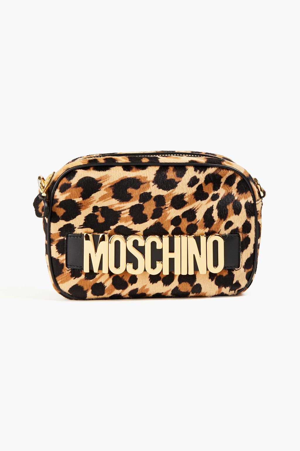 MOSCHINO Leopard-print calf hair shoulder bag