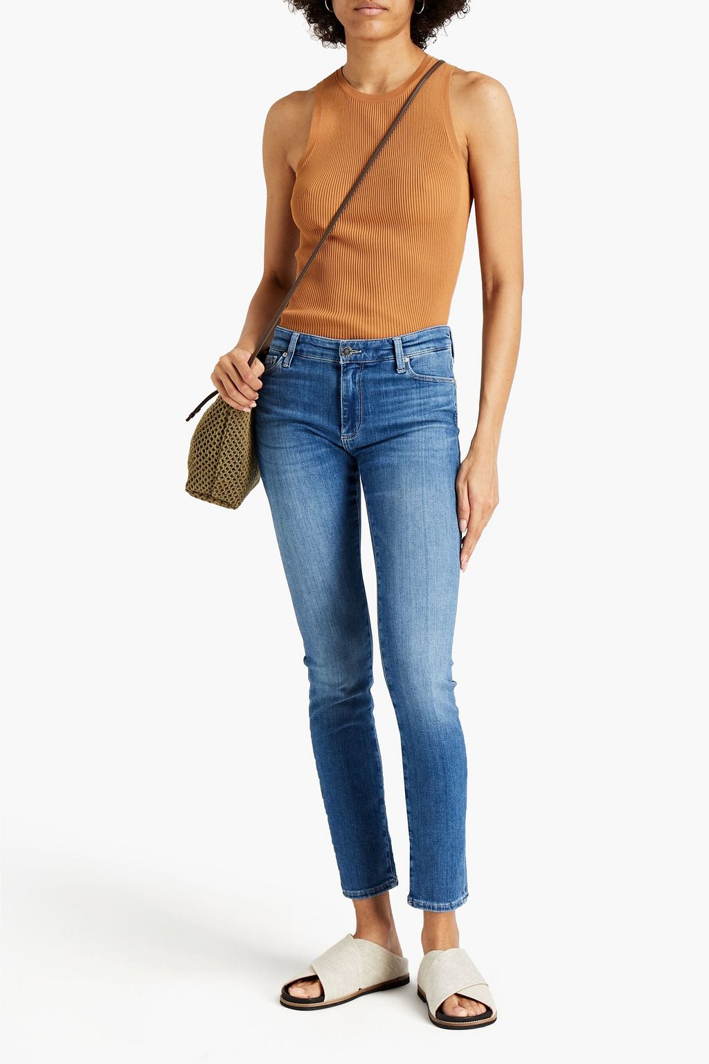 AG JEANS Prima faded mid-rise skinny jeans