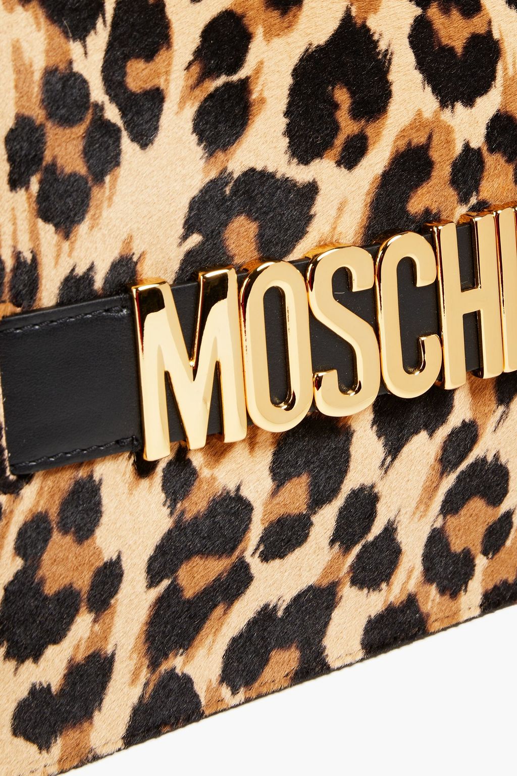 MOSCHINO Leopard-print calf hair pouch
