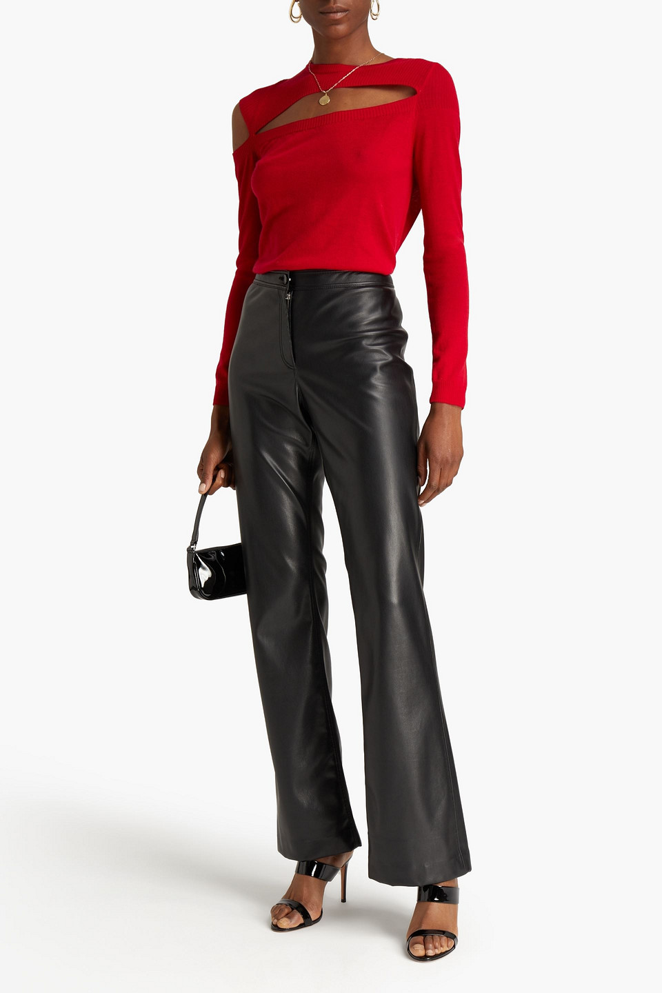 Michelle Mason Cutout Merino Wool Sweater In Red