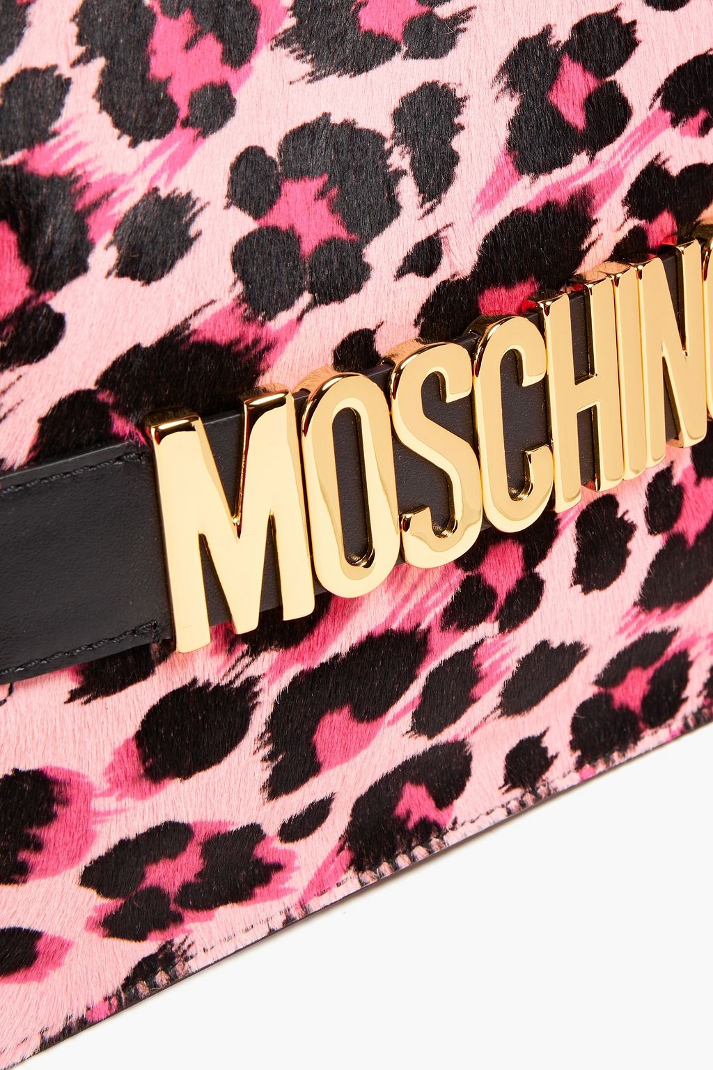 MOSCHINO Pochette aus Kalbshaar mit Leopardenprint