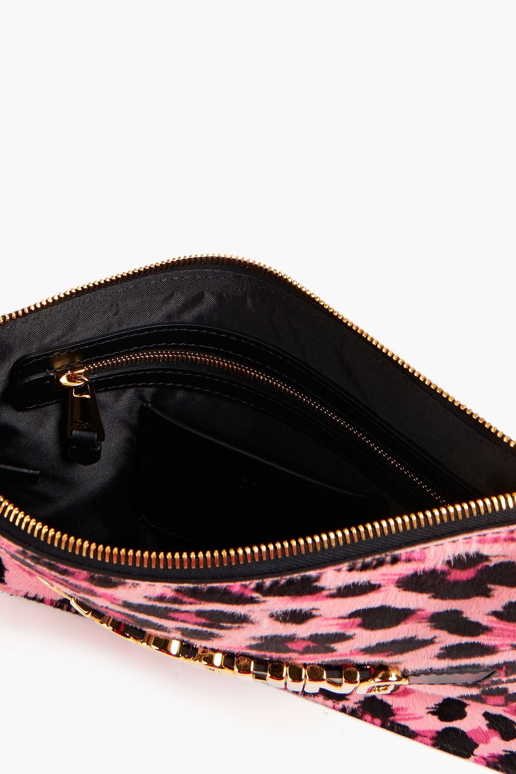 MOSCHINO Pochette aus Kalbshaar mit Leopardenprint