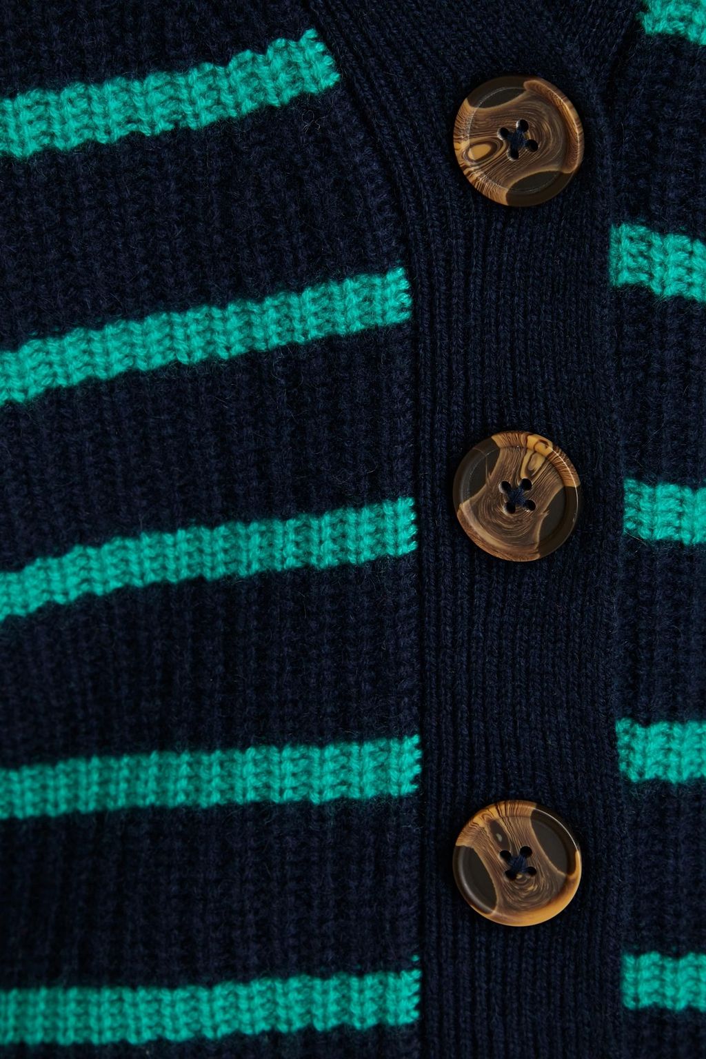 AUTUMN CASHMERE Striped ribbed cashmere cardigan