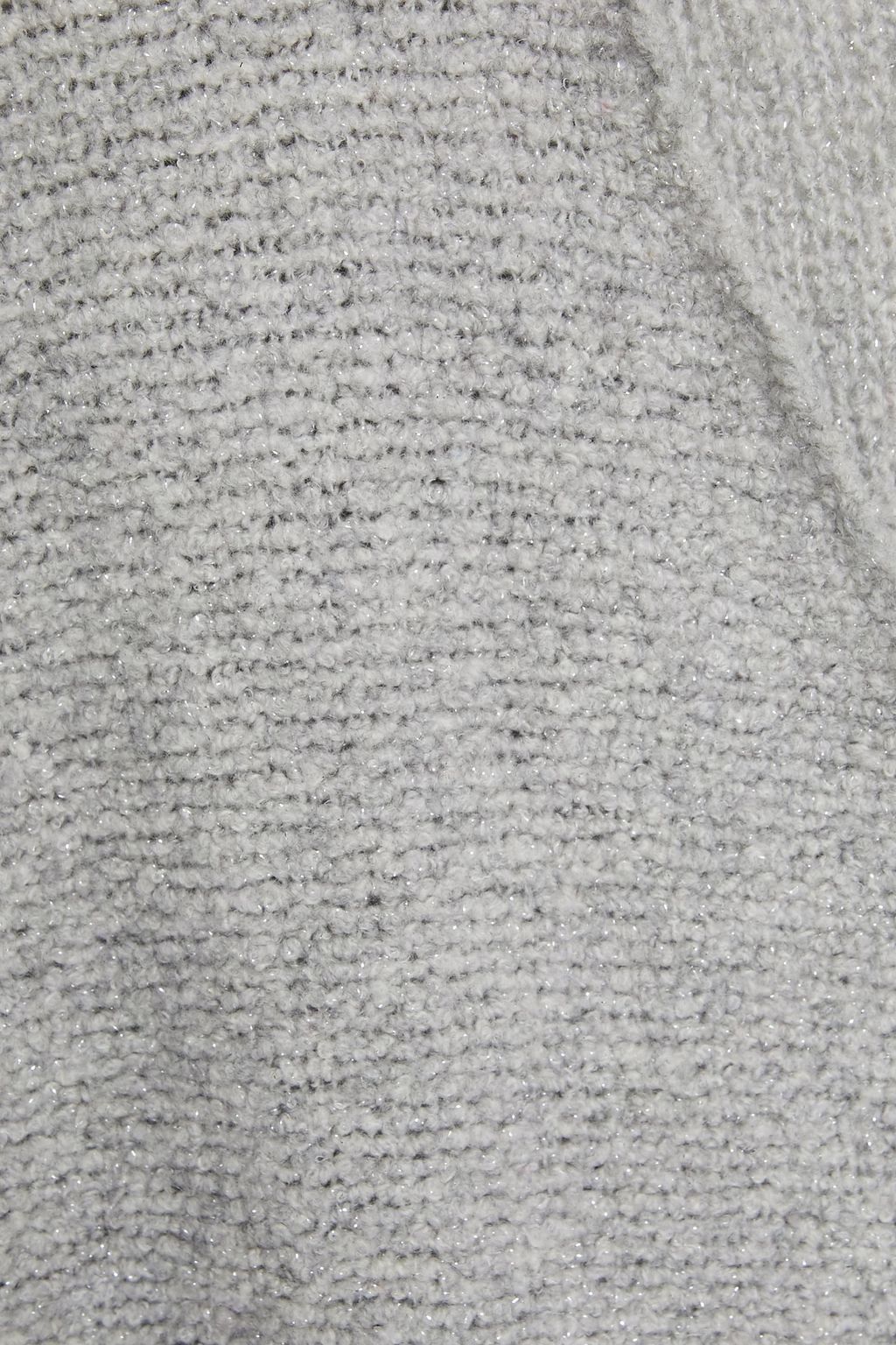 AUTUMN CASHMERE Metallic bouclé-knit merino wool-blend hoodie