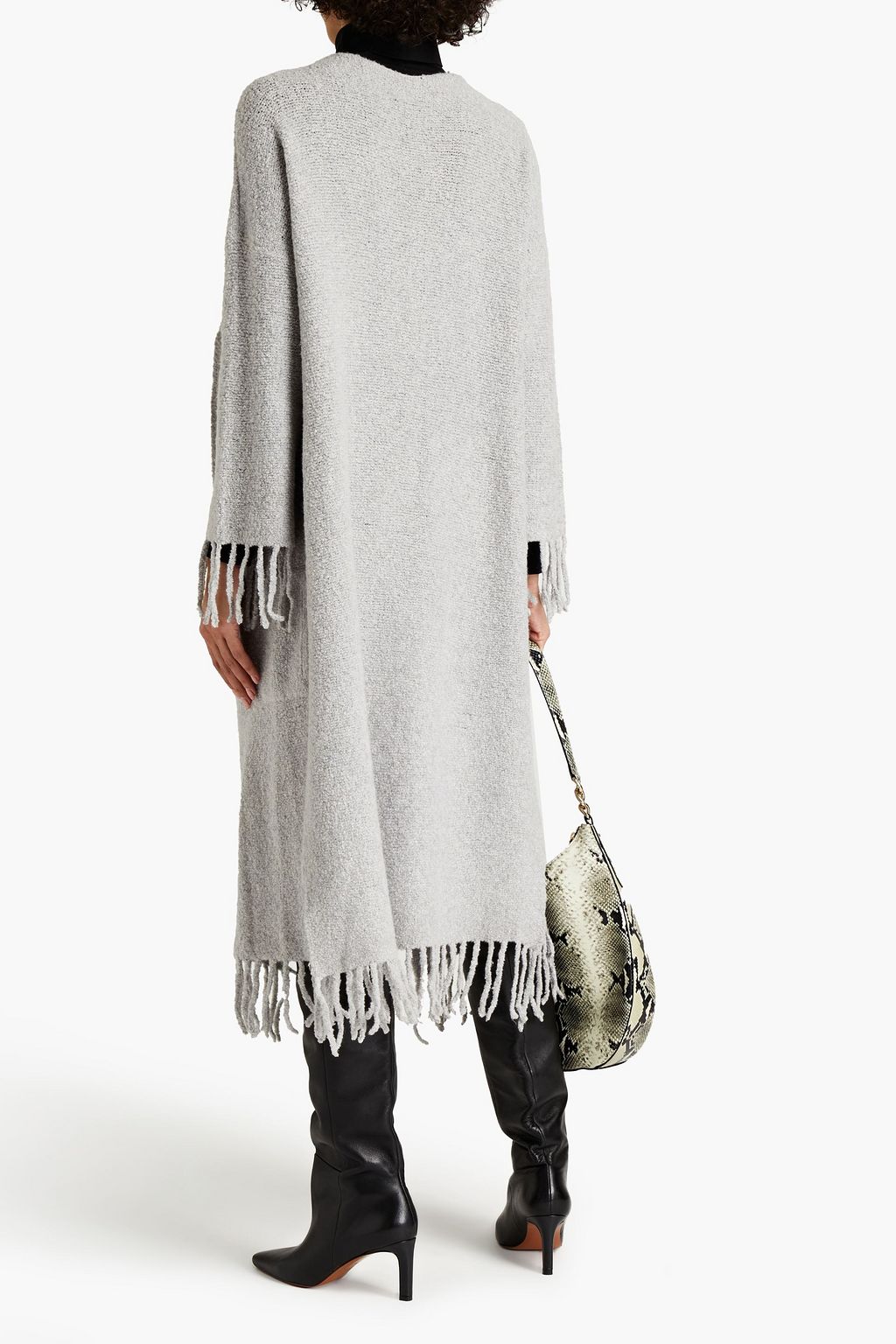 AUTUMN CASHMERE Metallic bouclé-knit merino wool-blend hoodie