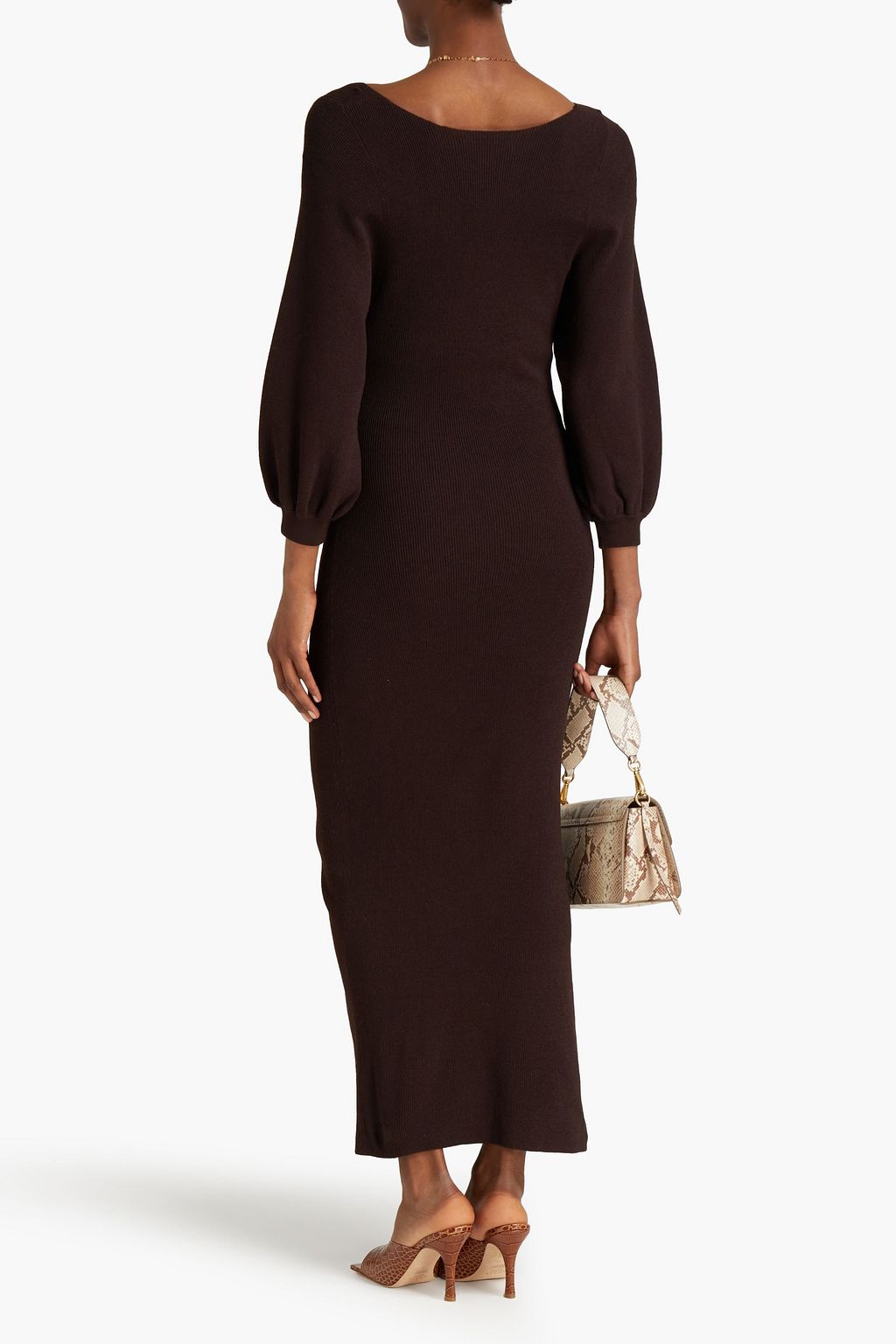 AUTUMN CASHMERE Ribbed-knit midi dress