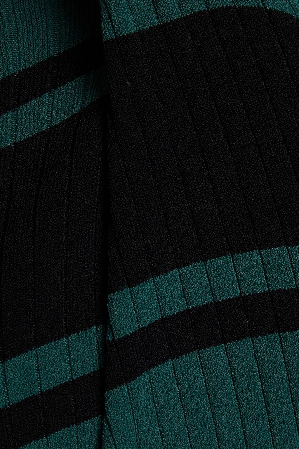AUTUMN CASHMERE Striped ribbed-knit turtleneck sweater