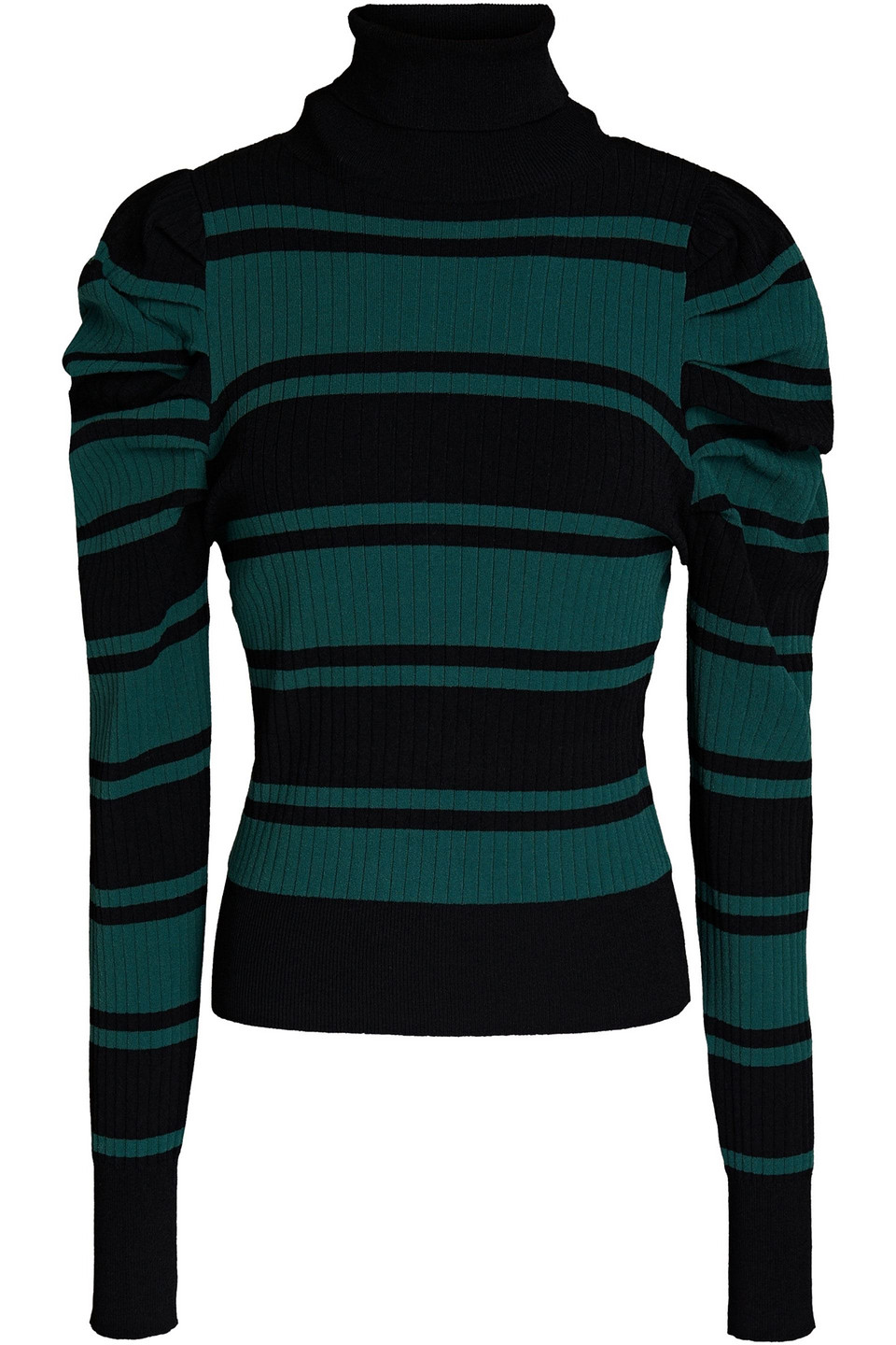 Autumn Cashmere Striped ribbed-knit turtleneck sweater