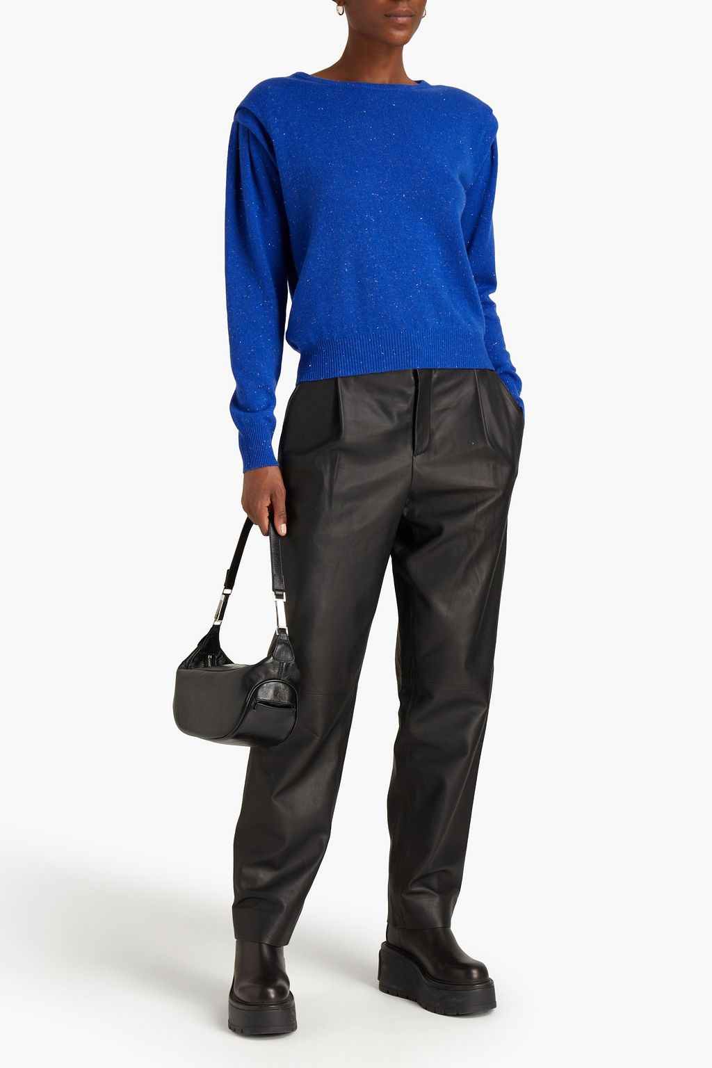 AUTUMN CASHMERE Metallic cashmere-blend sweater