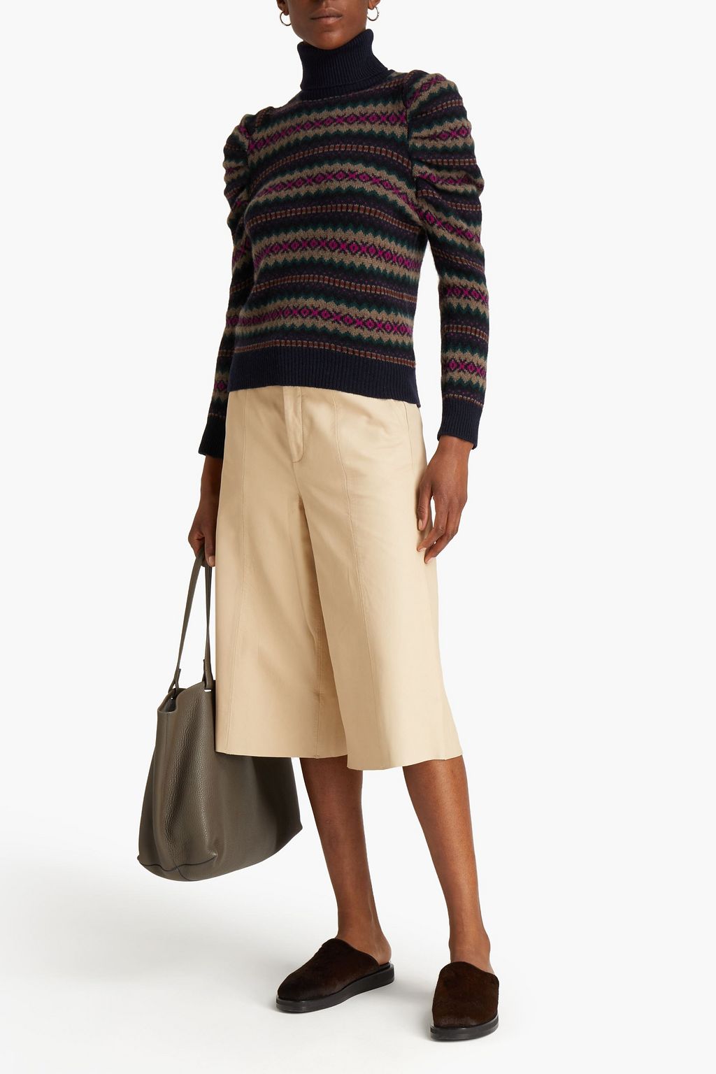 AUTUMN CASHMERE Fair Isle turtleneck sweater