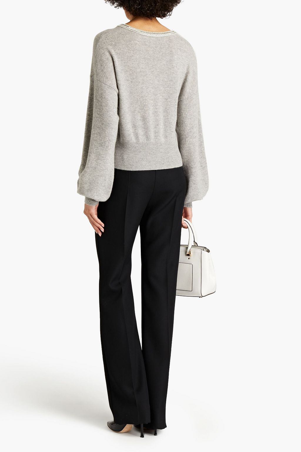 AUTUMN CASHMERE Embellished mélange cashmere sweater