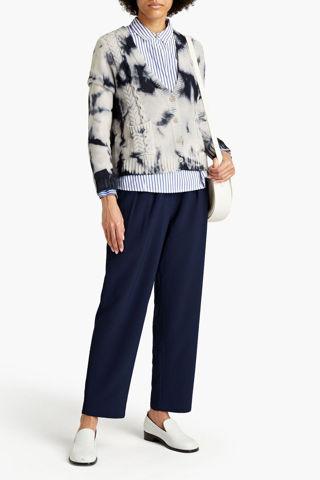 AUTUMN CASHMERE Tie-dyed cable-knit cardigan