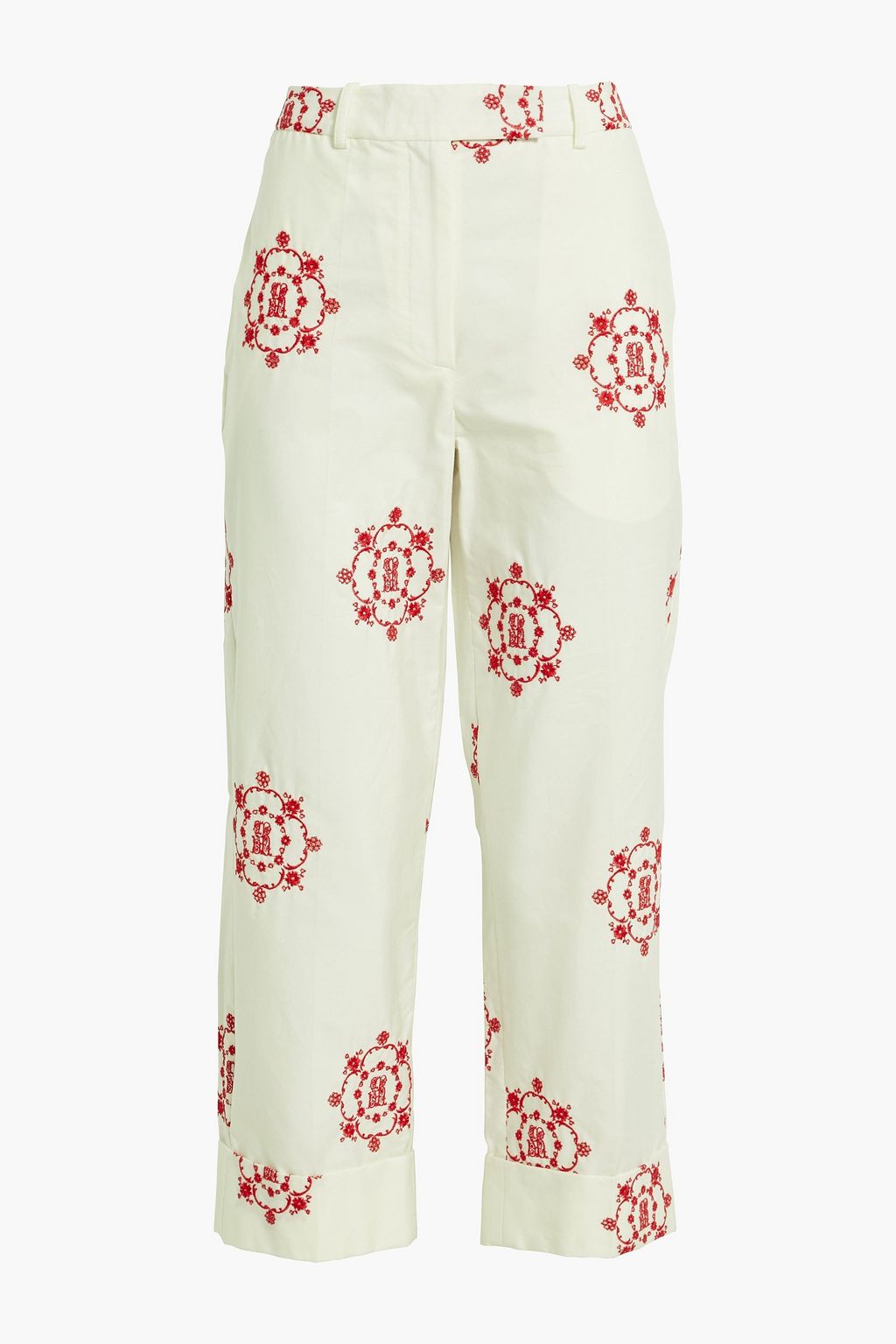 SIMONE ROCHA Cropped broderie anglaise cotton straight-leg pants