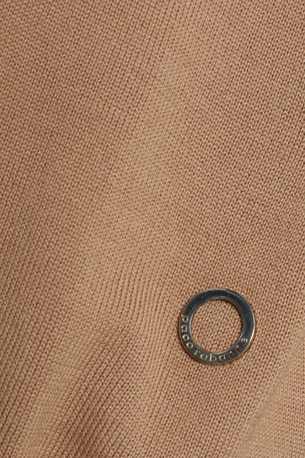 RABANNE Metallic-trimmed wool-blend turtleneck sweater