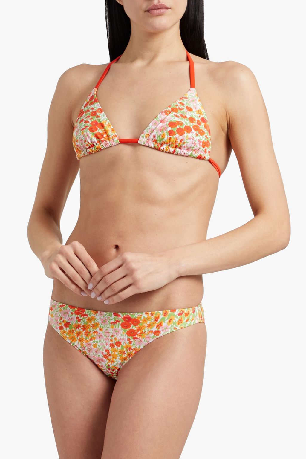 HVN Floral-print low-rise bikini briefs