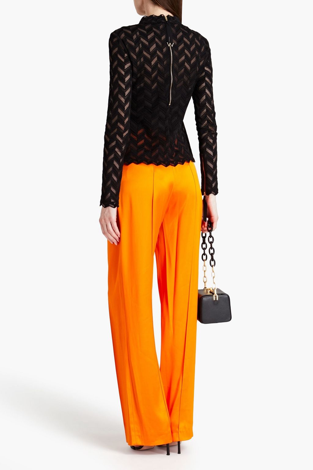 SEMSEM Dalia embroidered cotton-blend mesh top