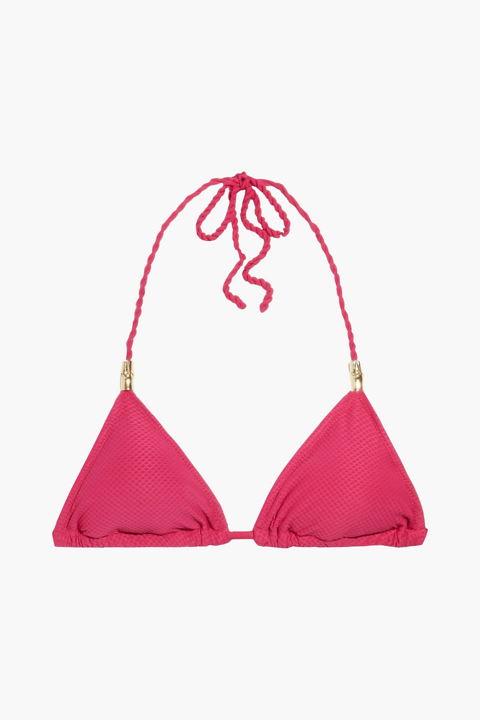 Heidi Klein Stretch-piquè Triangle Bikini Top In Fuchsia